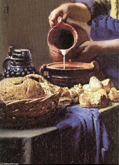 Wikioo.org – L'Enciclopedia delle Belle Arti - Pittura, Opere di Jan Vermeer - La lattaia particolare  10