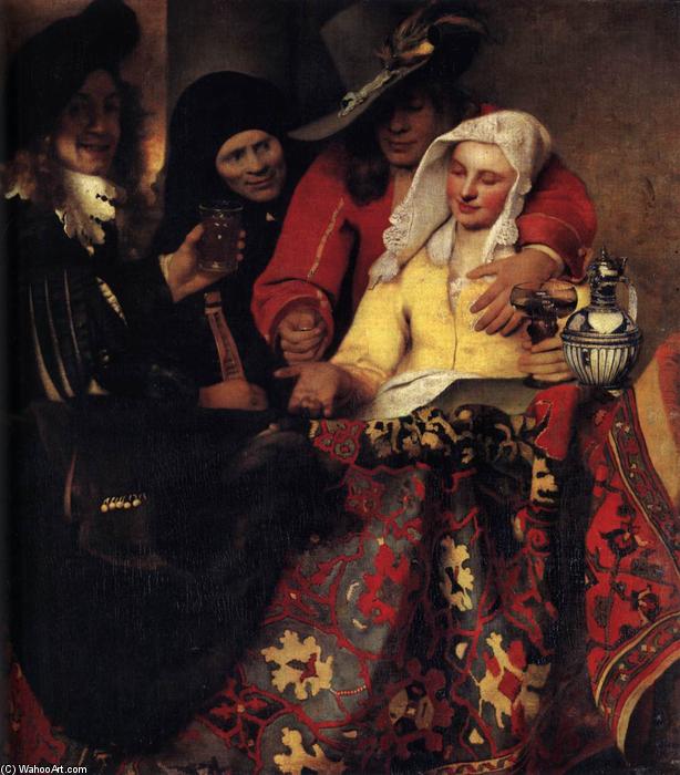 Wikioo.org – La Enciclopedia de las Bellas Artes - Pintura, Obras de arte de Jan Vermeer - La alcahueta