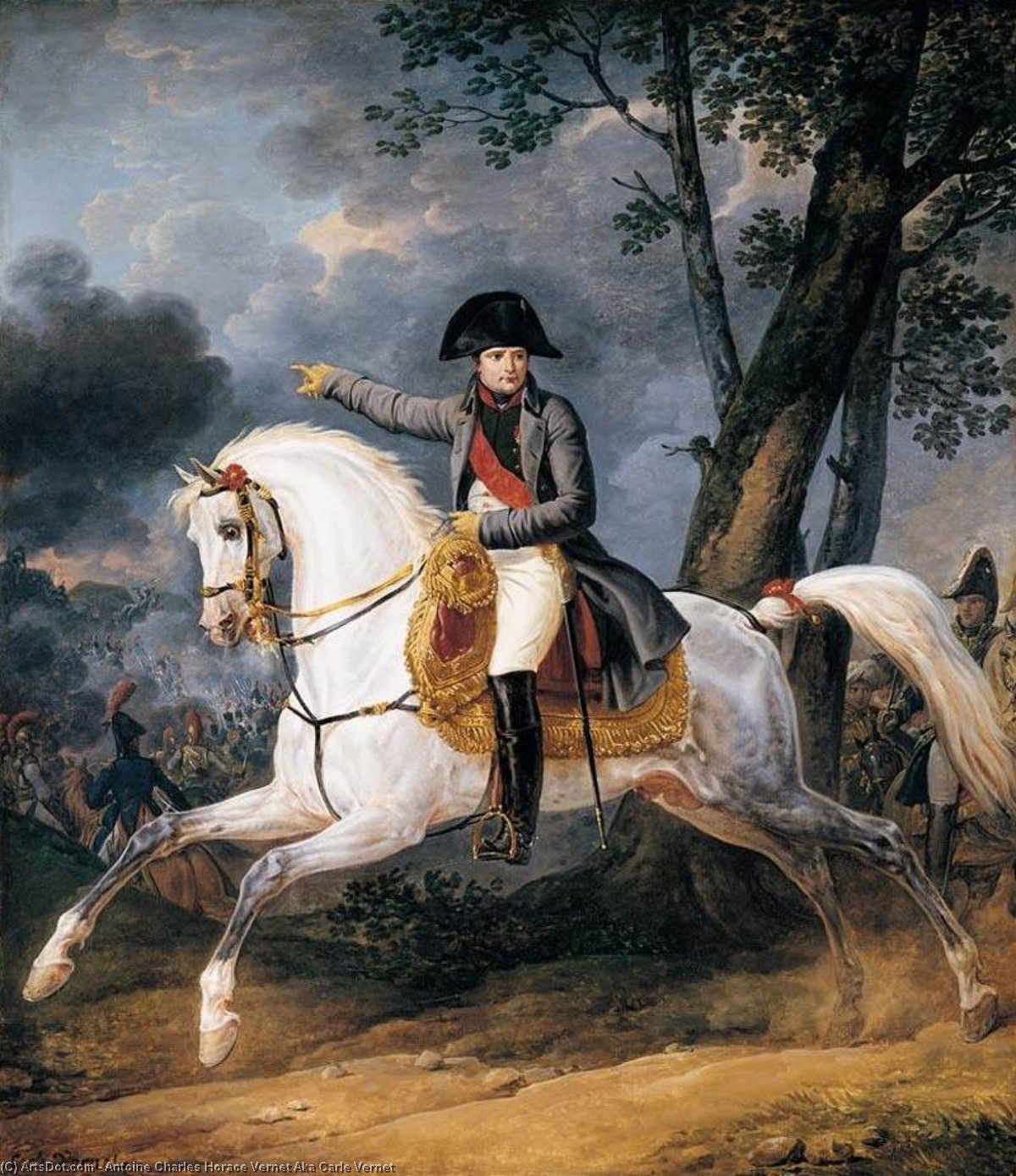 Wikioo.org - The Encyclopedia of Fine Arts - Painting, Artwork by Antoine Charles Horace Vernet Aka Carle Vernet - Equestrian Portrait of of Emperor Napoleon I