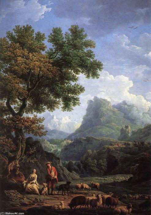 WikiOO.org - Encyclopedia of Fine Arts - Målning, konstverk Claude Joseph Vernet - Shepherd in the Alps