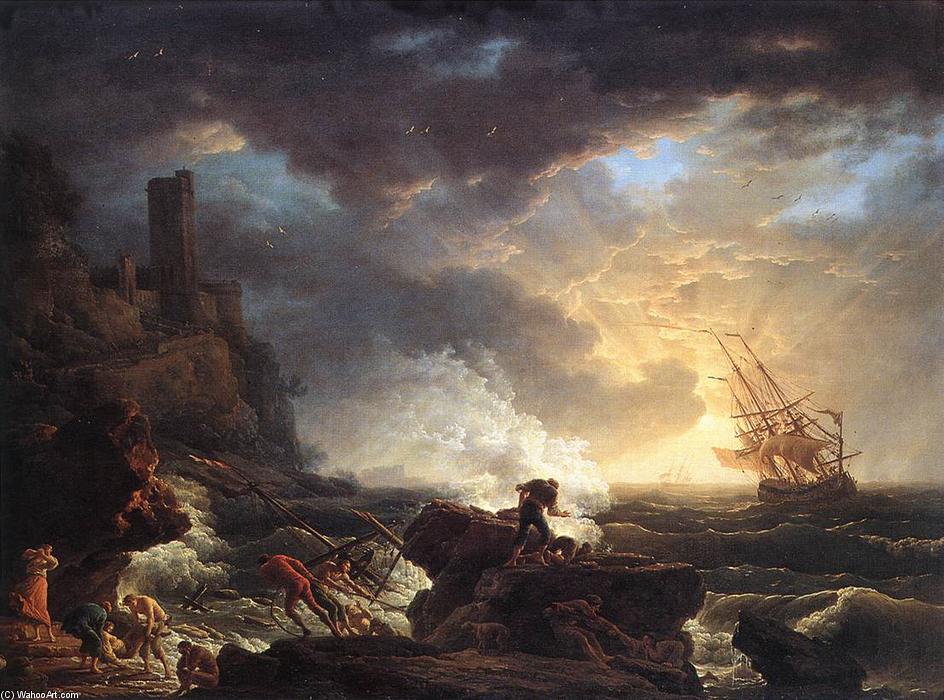 WikiOO.org - Güzel Sanatlar Ansiklopedisi - Resim, Resimler Claude Joseph Vernet - Shipwreck