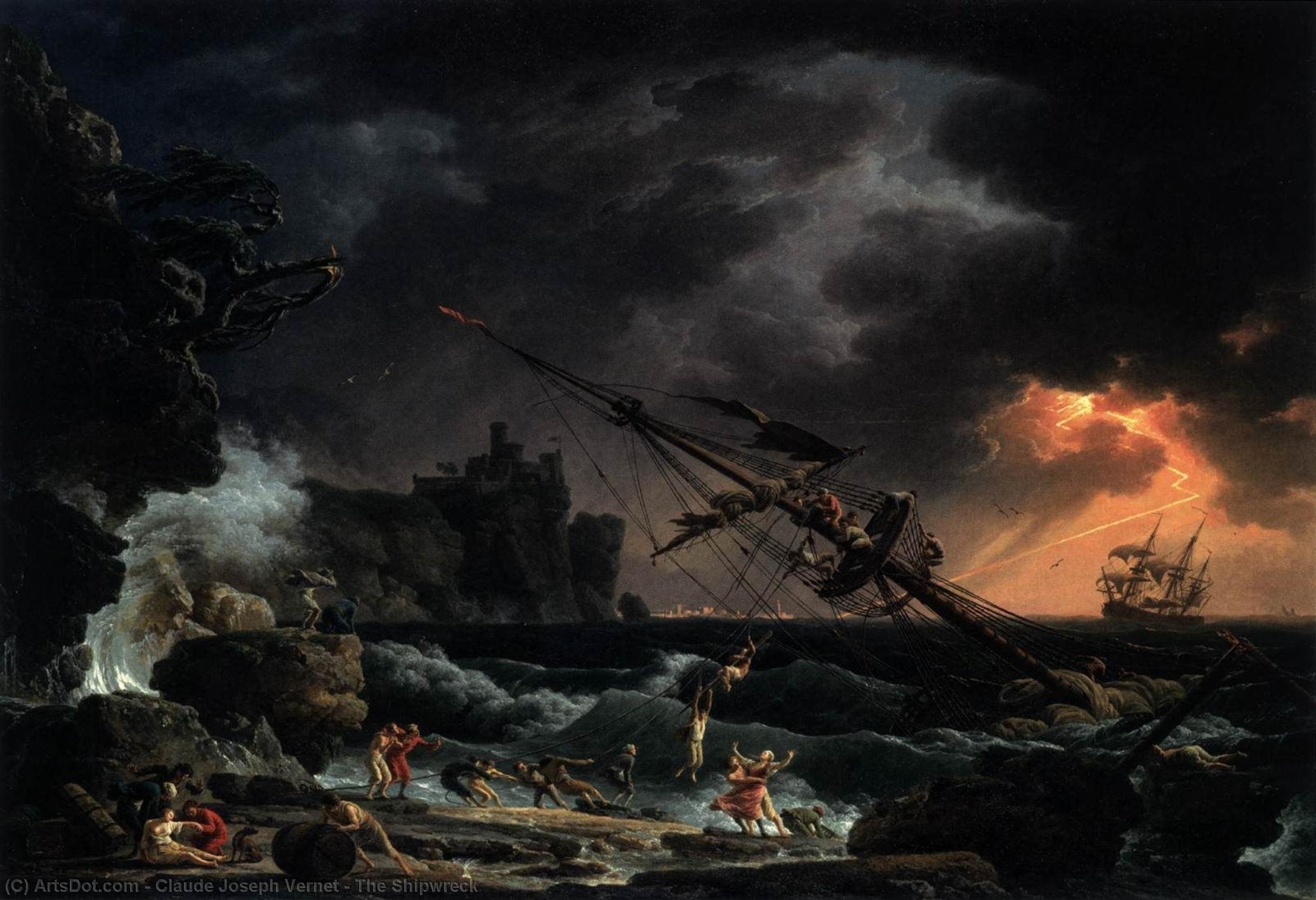 Wikioo.org - The Encyclopedia of Fine Arts - Painting, Artwork by Claude Joseph Vernet - The Shipwreck