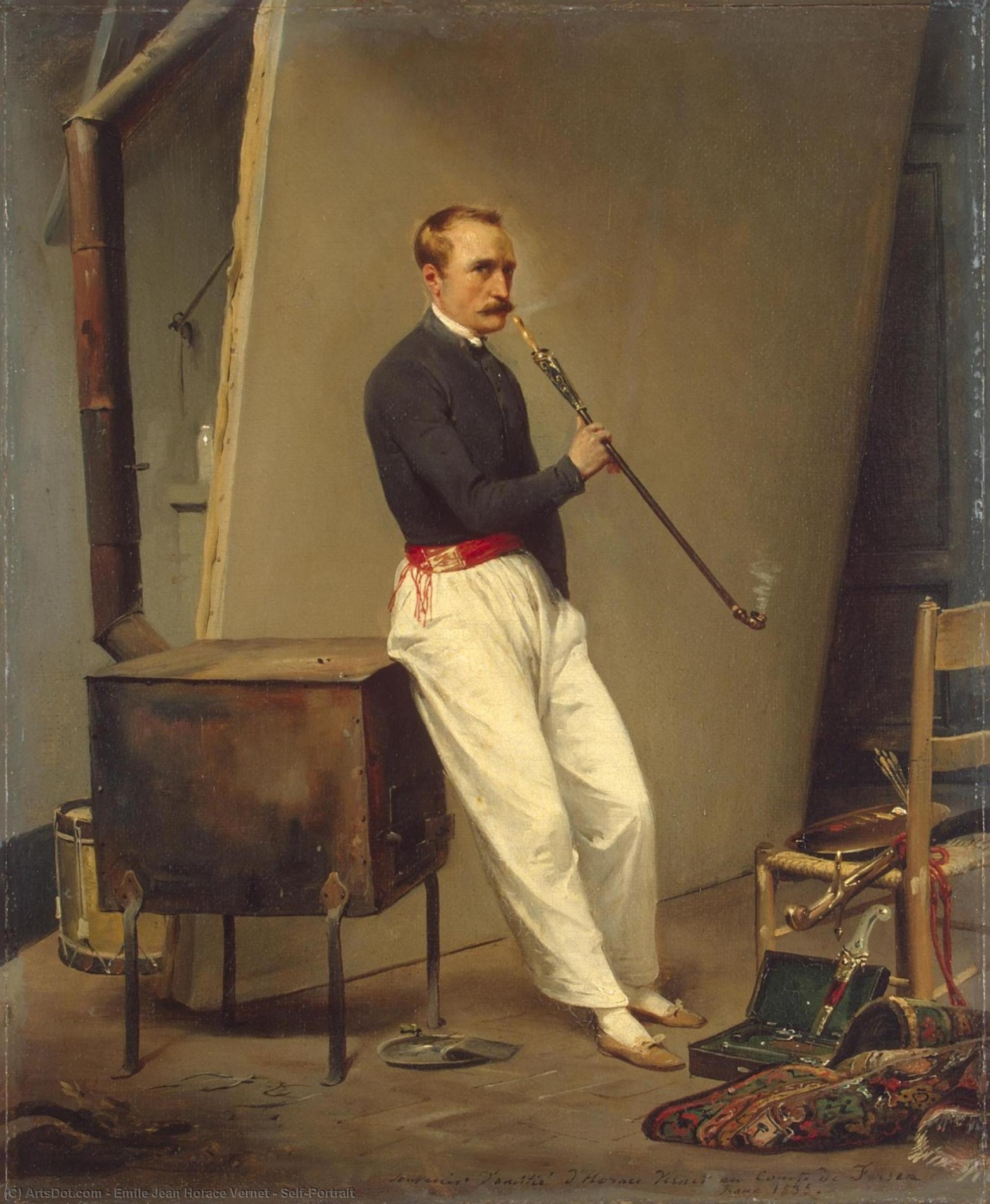Wikioo.org – L'Enciclopedia delle Belle Arti - Pittura, Opere di Emile Jean Horace Vernet - Auto Ritratto