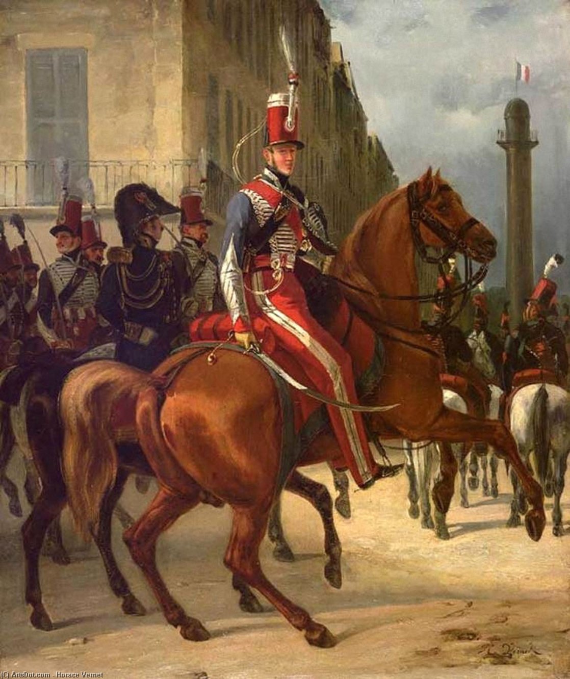 Wikioo.org - The Encyclopedia of Fine Arts - Painting, Artwork by Emile Jean Horace Vernet - The Duke of Chartres on Horseback