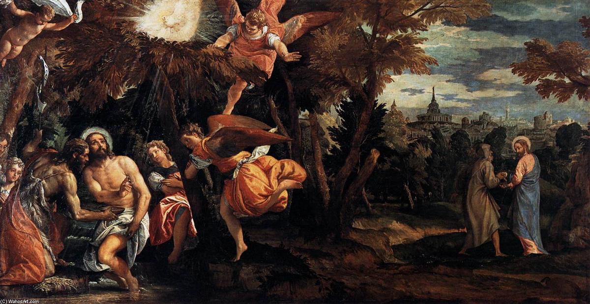 Wikioo.org – La Enciclopedia de las Bellas Artes - Pintura, Obras de arte de Paolo Veronese - bautismo asícomo tentación todaclasede Cristo