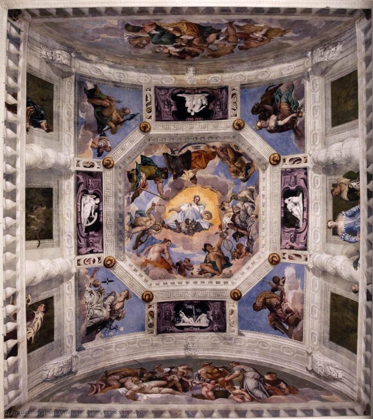 Wikioo.org - The Encyclopedia of Fine Arts - Painting, Artwork by Paolo Veronese - Ceiling of the Sala dell'Olimpo