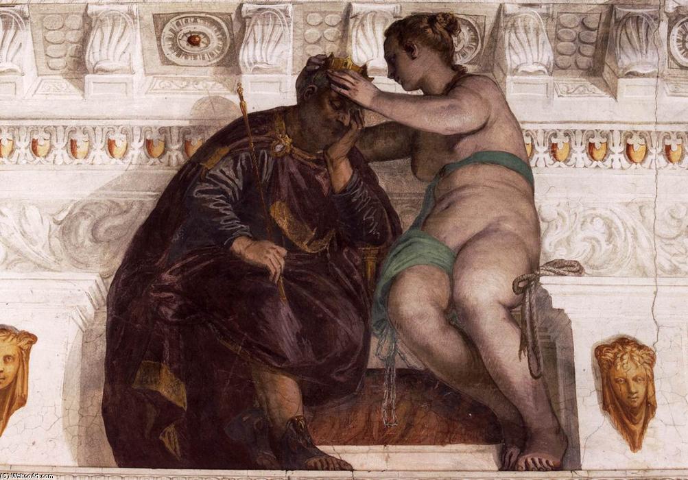 Wikioo.org - The Encyclopedia of Fine Arts - Painting, Artwork by Paolo Veronese - Chance Crowning a Sleeping Man