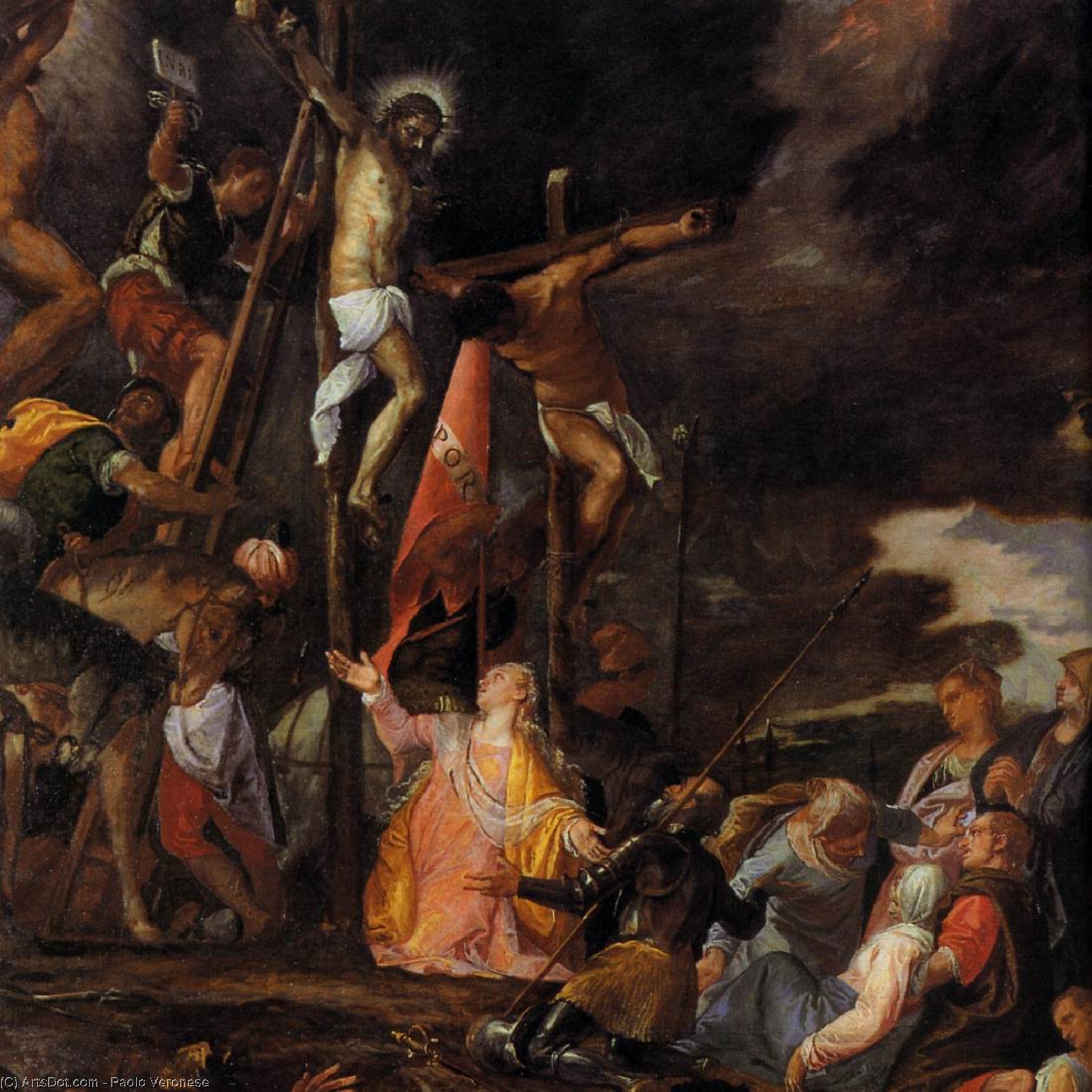 WikiOO.org - Encyclopedia of Fine Arts - Festés, Grafika Paolo Veronese - Crucifixion (detail)