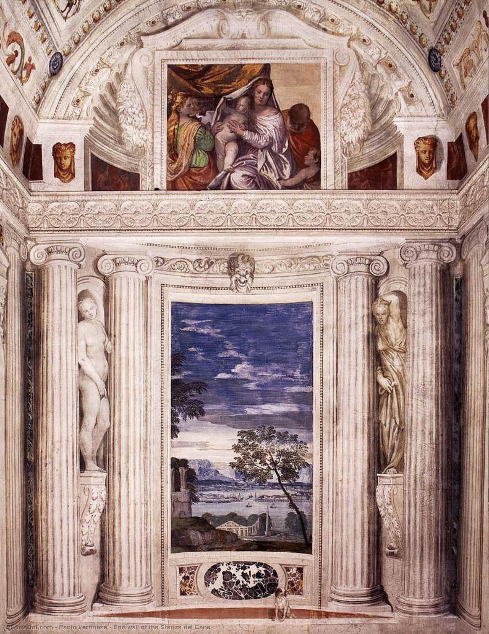 Wikoo.org - موسوعة الفنون الجميلة - اللوحة، العمل الفني Paolo Veronese - End wall of the Stanza del Cane