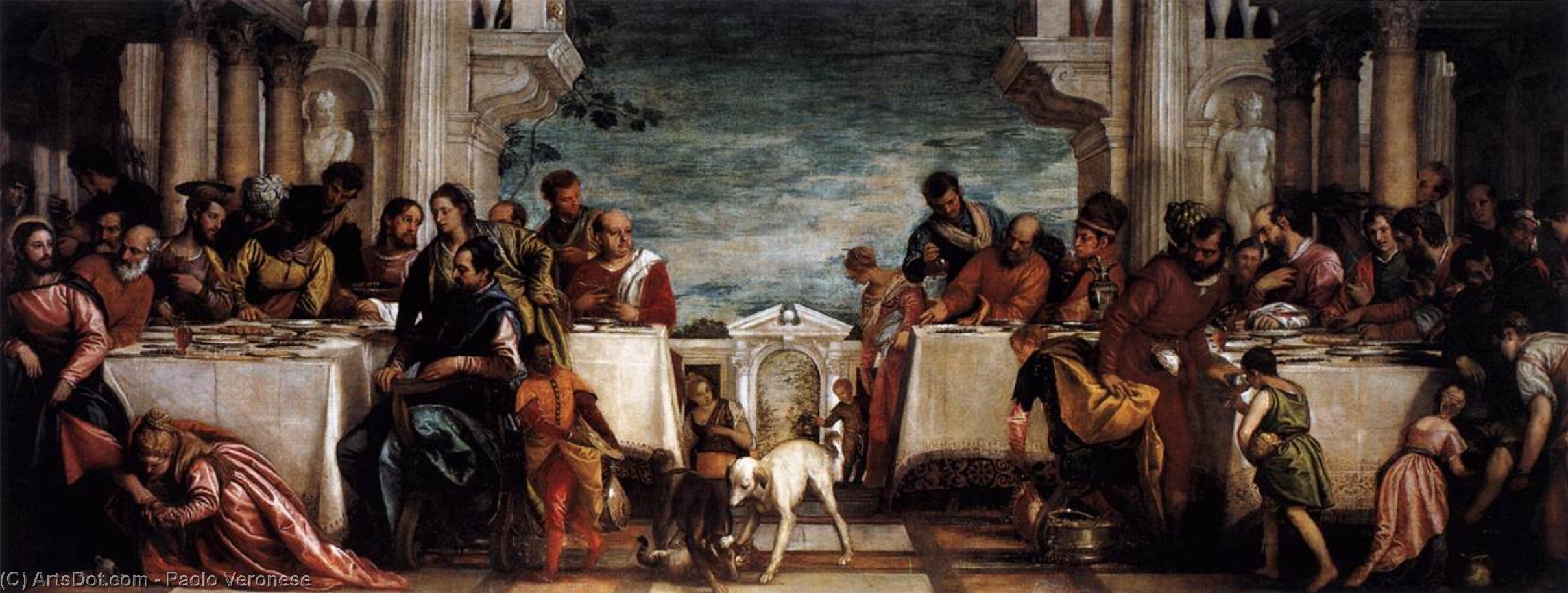 WikiOO.org - Enciclopedia of Fine Arts - Pictura, lucrări de artă Paolo Veronese - Feast at the House of Simon