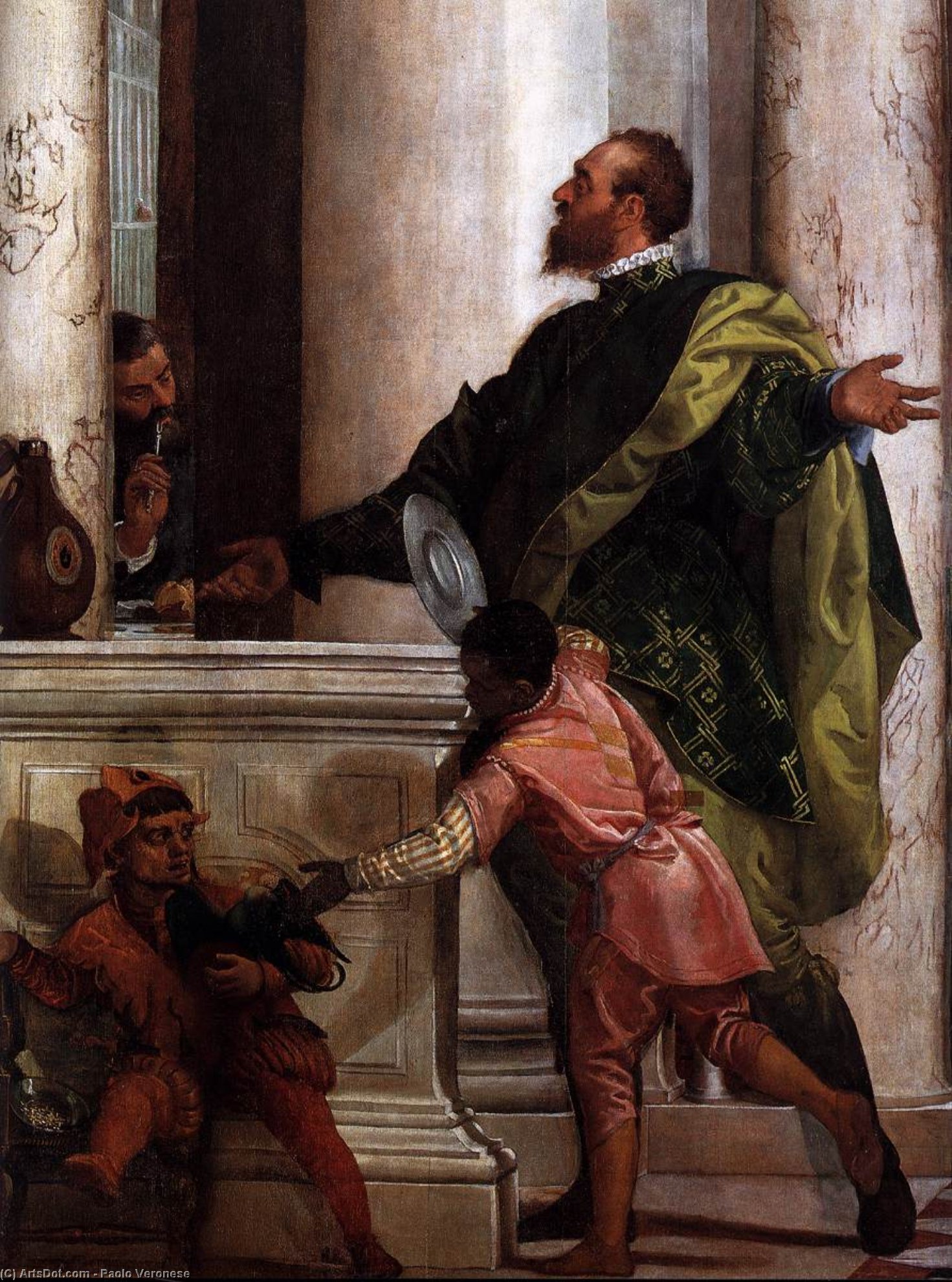WikiOO.org - Enciklopedija dailės - Tapyba, meno kuriniai Paolo Veronese - Feast in the House of Levi (detail) (10)
