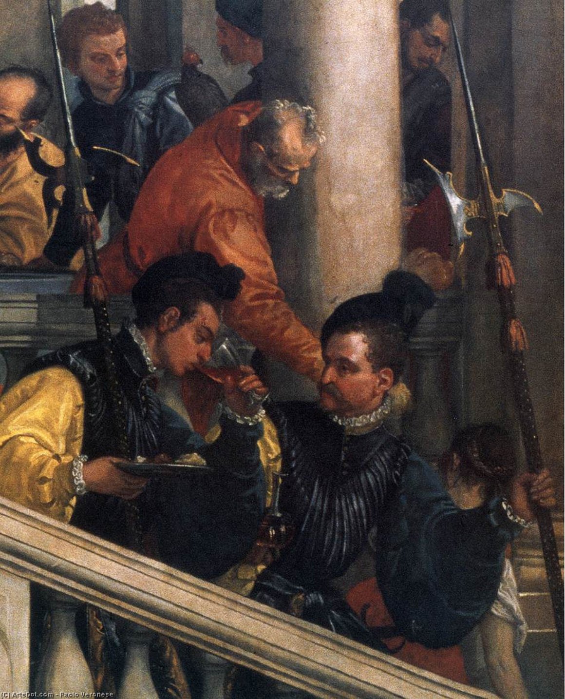 Wikioo.org - The Encyclopedia of Fine Arts - Painting, Artwork by Paolo Veronese - Feast in the House of Levi (detail) (14)