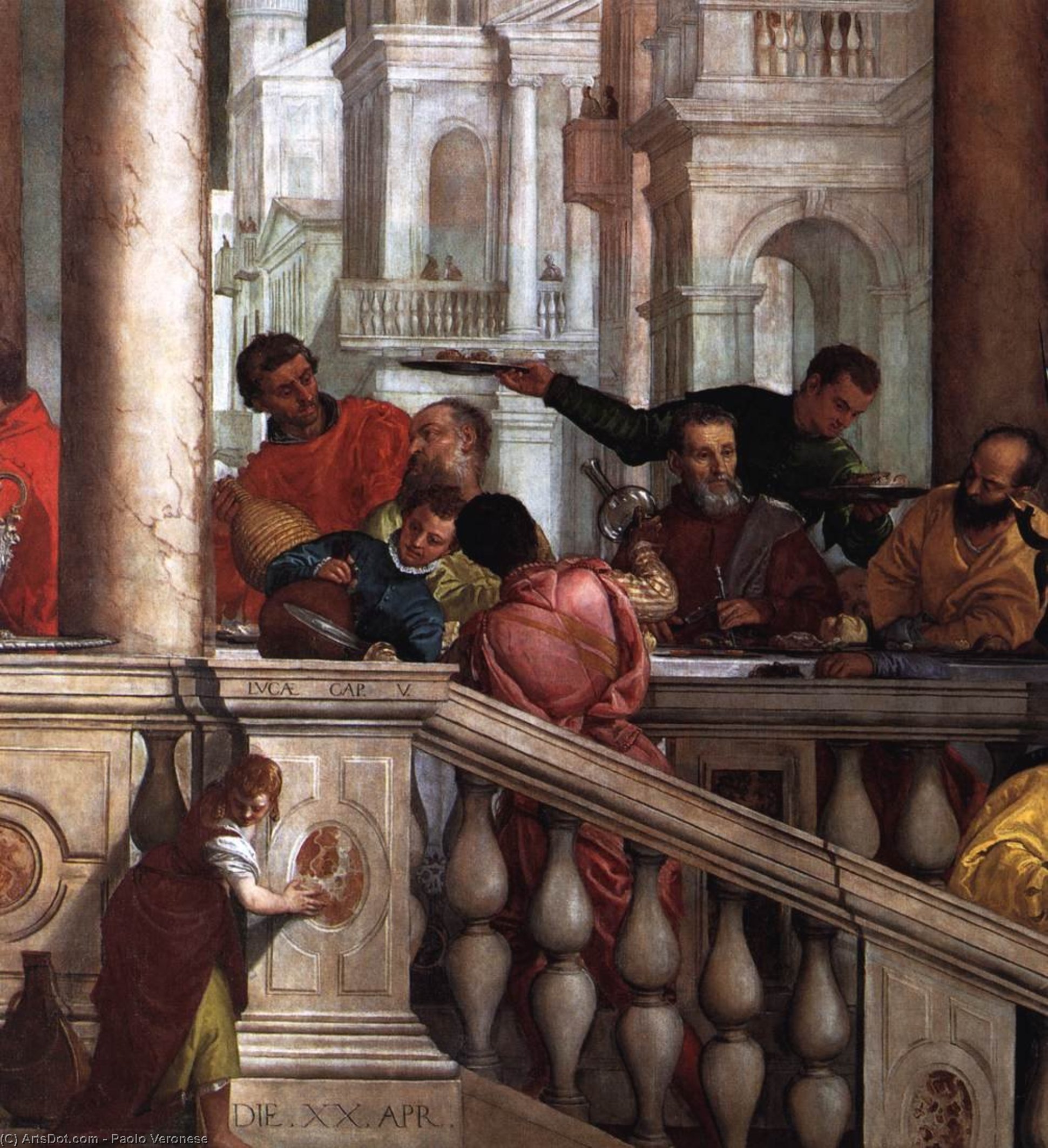 Wikioo.org - The Encyclopedia of Fine Arts - Painting, Artwork by Paolo Veronese - Feast in the House of Levi (detail) (15)