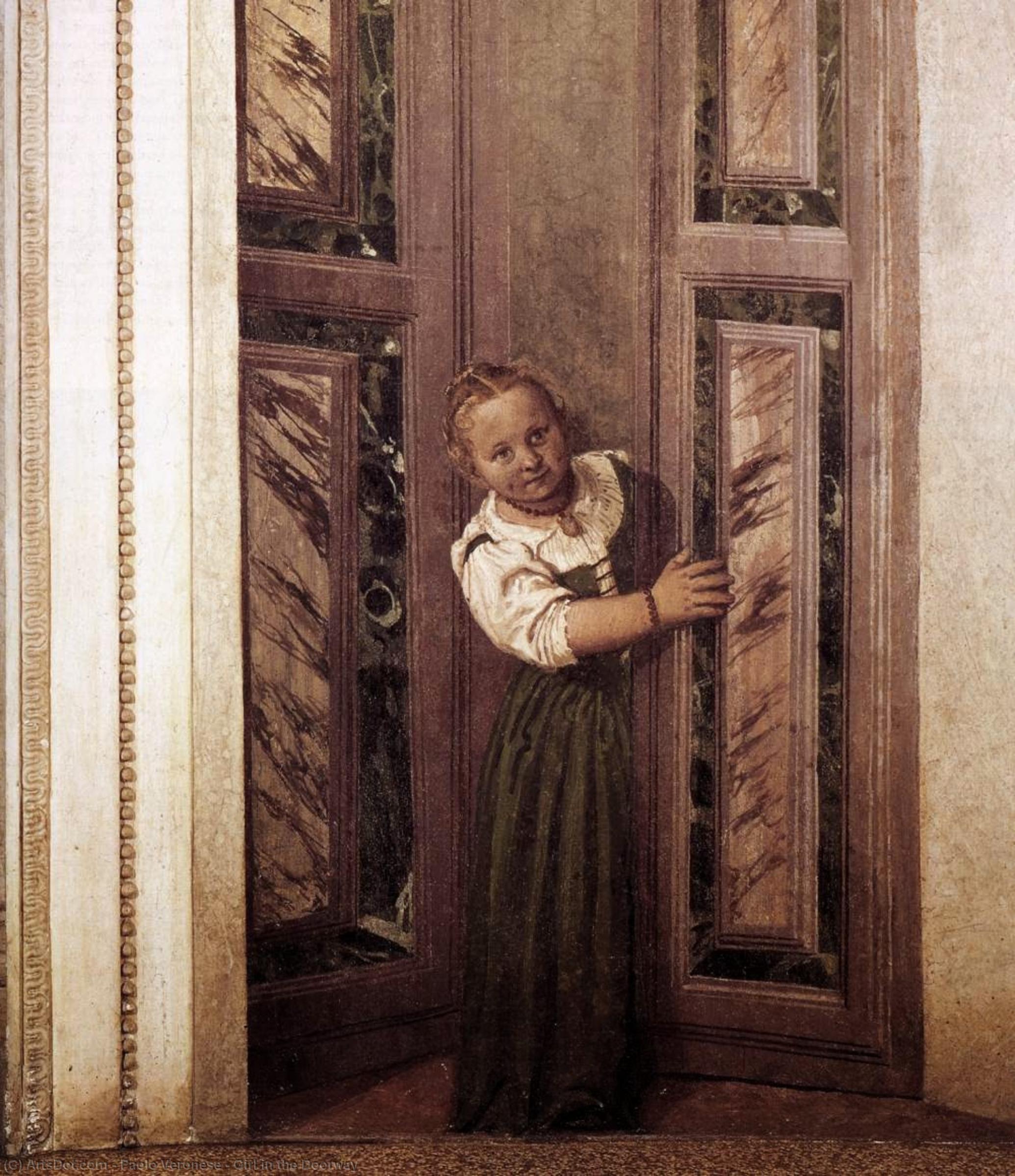 Wikioo.org - The Encyclopedia of Fine Arts - Painting, Artwork by Paolo Veronese - Girl in the Doorway