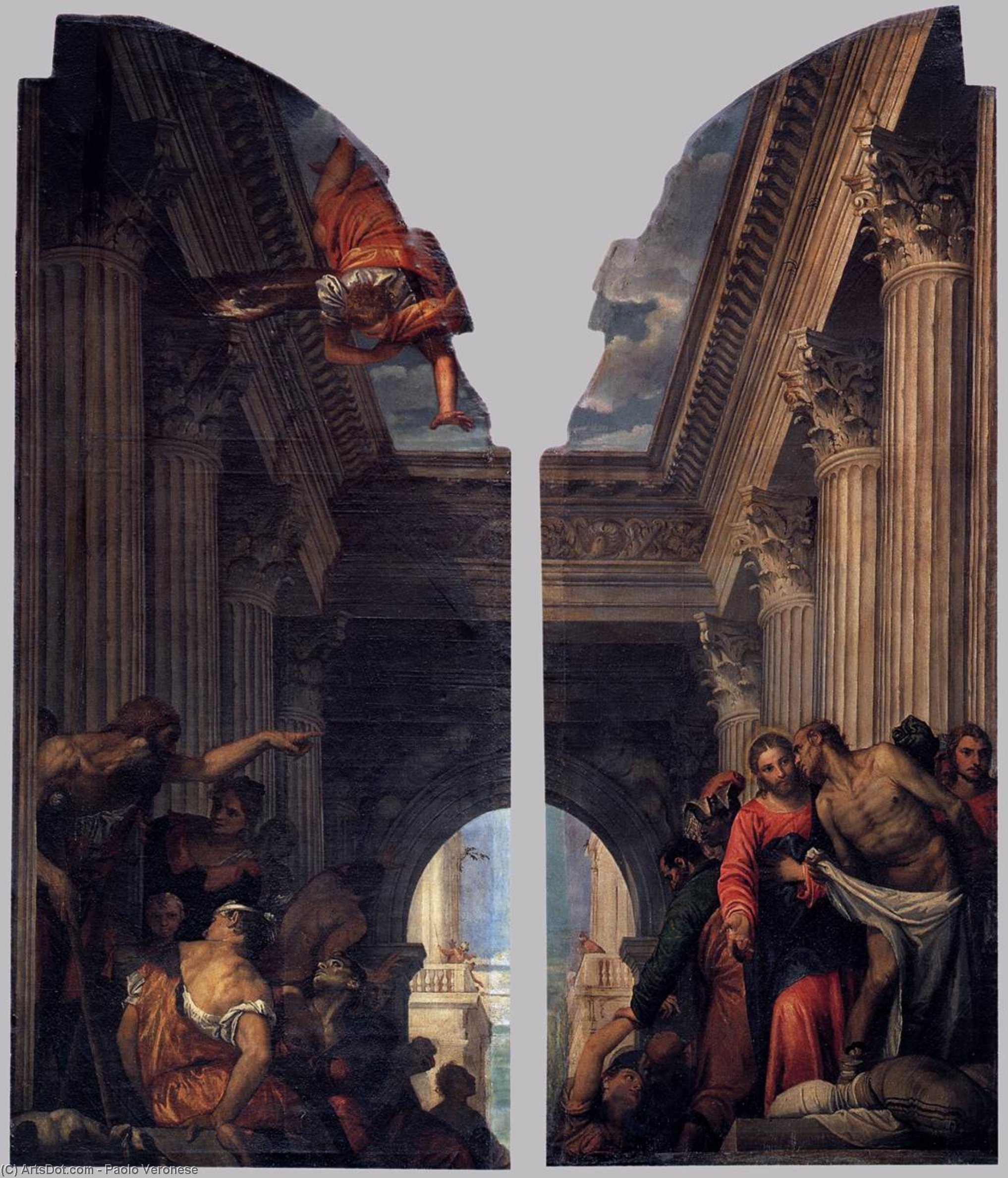WikiOO.org - אנציקלופדיה לאמנויות יפות - ציור, יצירות אמנות Paolo Veronese - Healing of the Lame Man at the Pool of Bethesda
