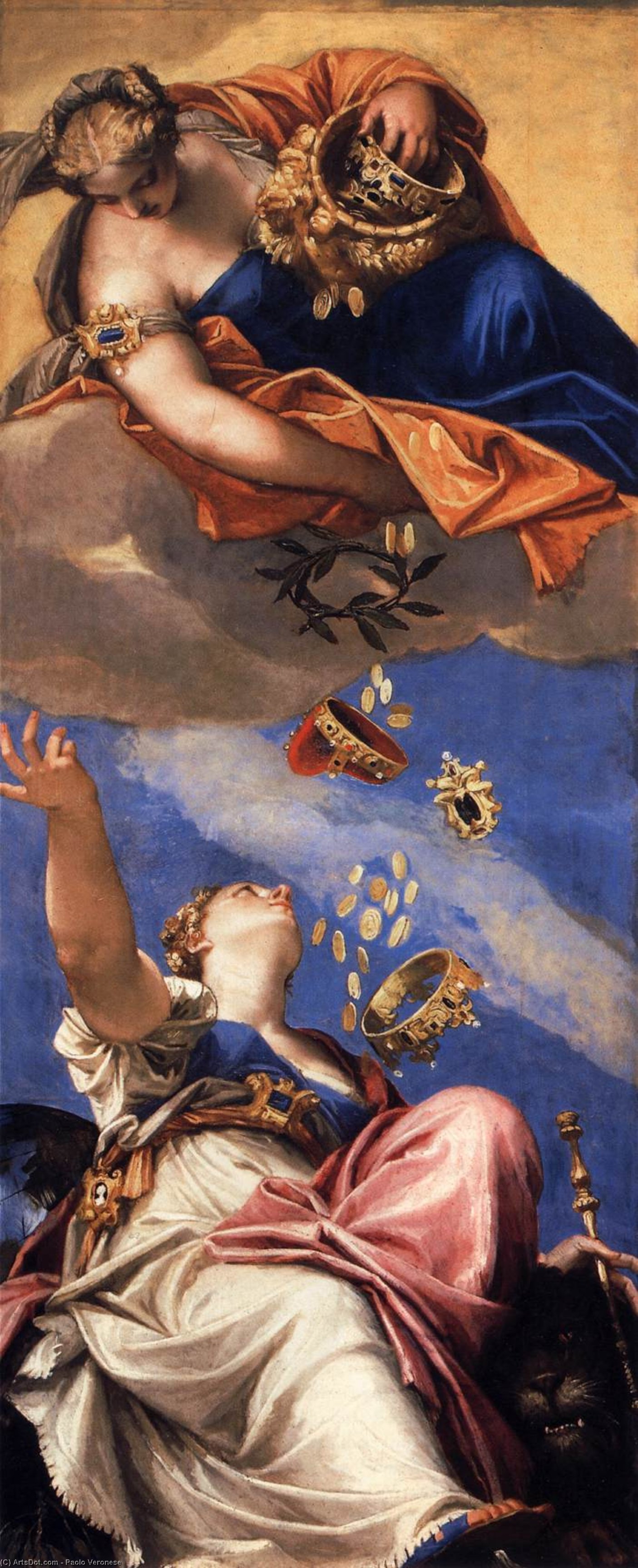 WikiOO.org - Encyclopedia of Fine Arts - Lukisan, Artwork Paolo Veronese - Juno Showering Gifts on Venetia