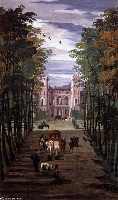 Wikioo.org - The Encyclopedia of Fine Arts - Painting, Artwork by Paolo Veronese - Landscape with Villa and Carriages (detail)