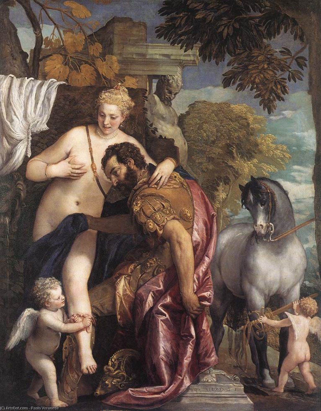 WikiOO.org – 美術百科全書 - 繪畫，作品 Paolo Veronese - 火星和金星 联合的  通过  爱