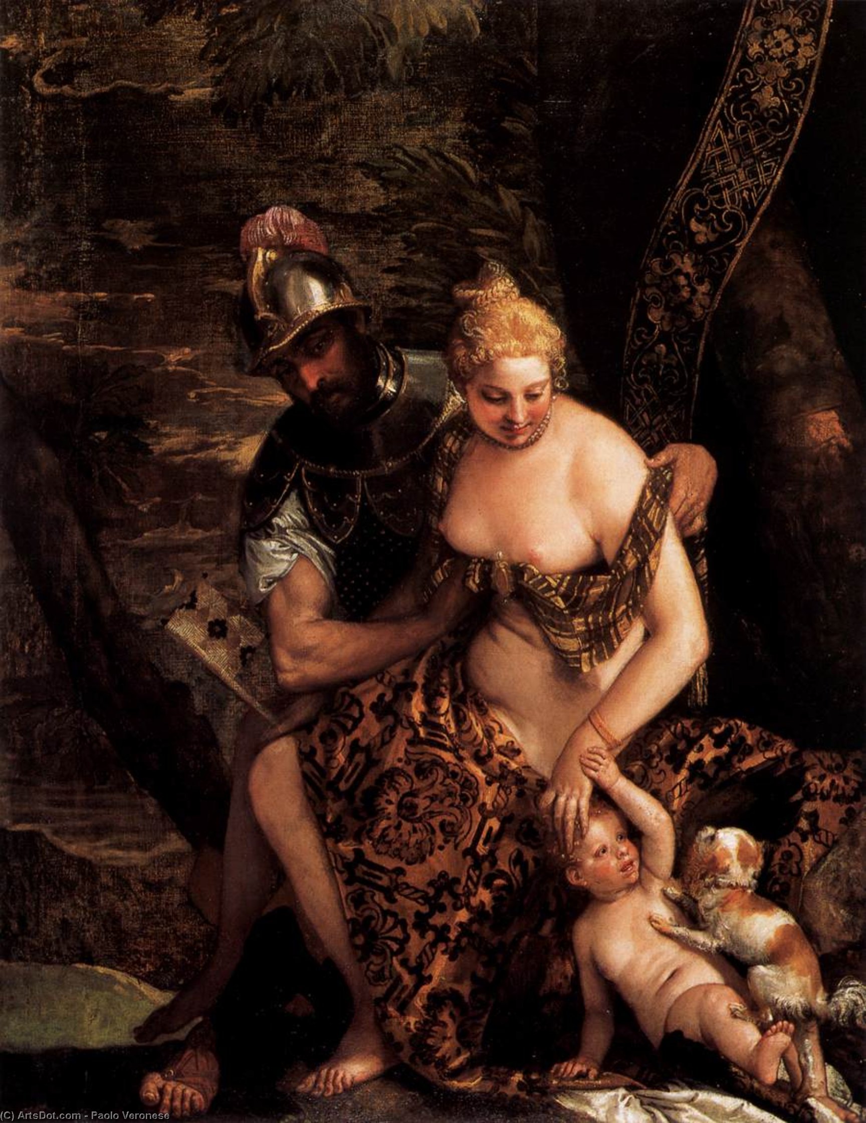 WikiOO.org - Encyclopedia of Fine Arts - Maleri, Artwork Paolo Veronese - Mars Undressing Venus