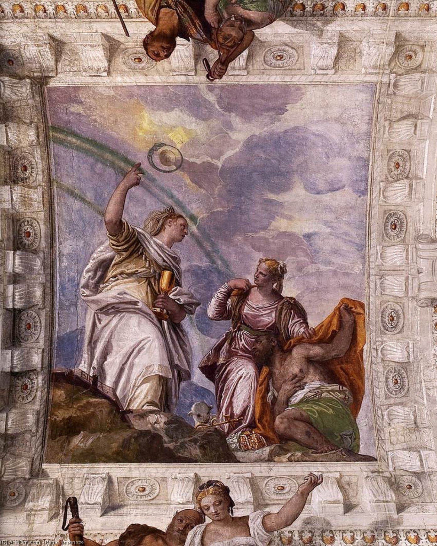 WikiOO.org - Enciklopedija dailės - Tapyba, meno kuriniai Paolo Veronese - Mortal Man Guided to Divine Eternity
