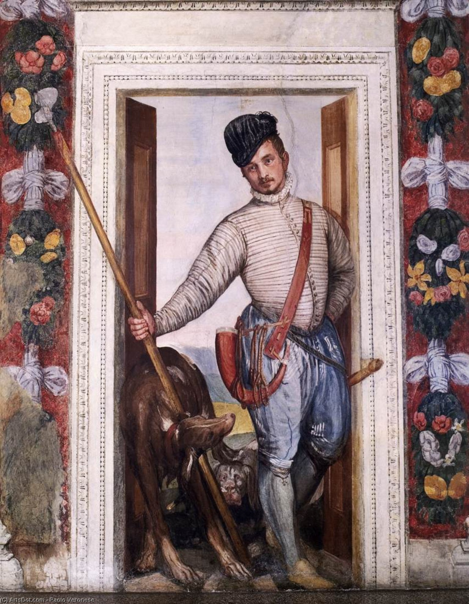 WikiOO.org - Encyclopedia of Fine Arts - Maľba, Artwork Paolo Veronese - Nobleman in Hunting Attire