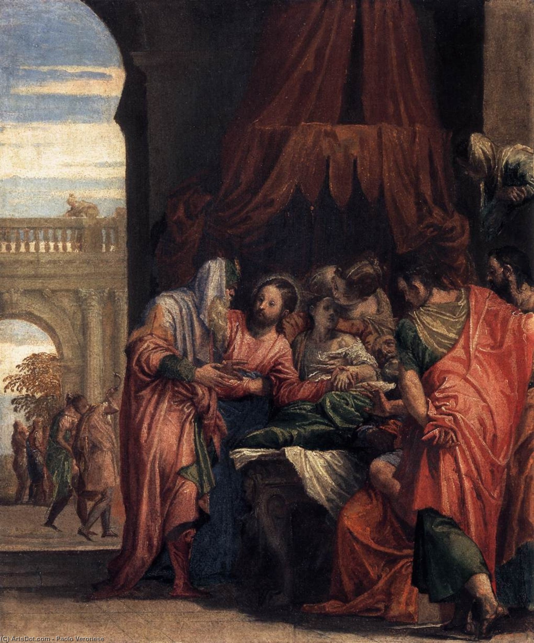 Wikioo.org - The Encyclopedia of Fine Arts - Painting, Artwork by Paolo Veronese - Raising of the Daughter of Jairus