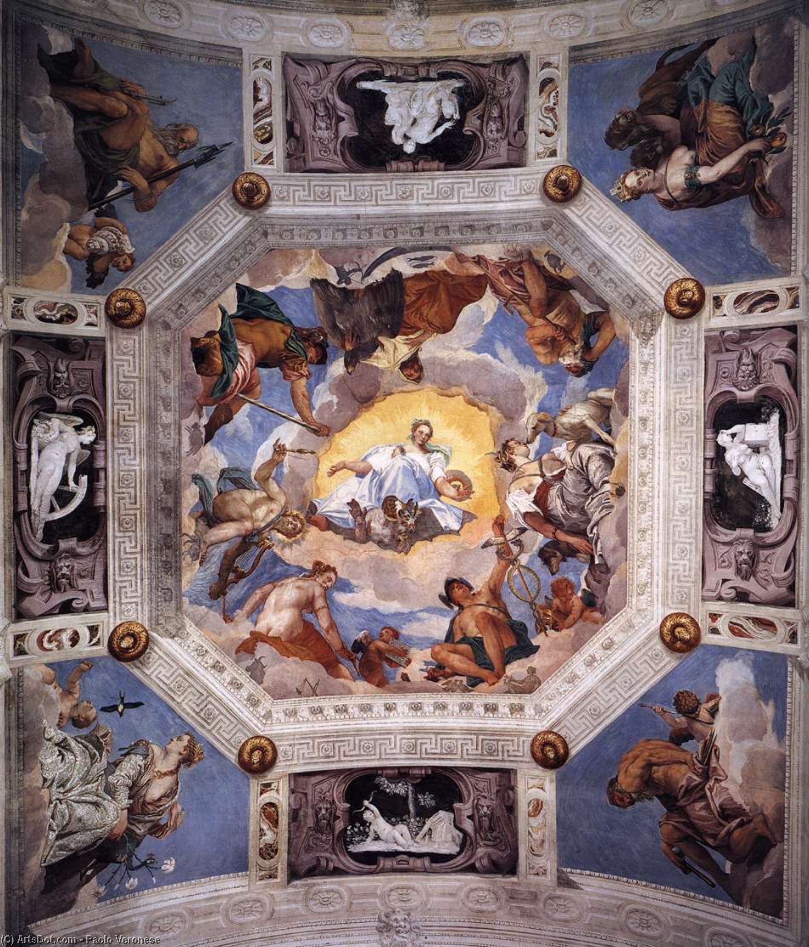 WikiOO.org - Encyclopedia of Fine Arts - Lukisan, Artwork Paolo Veronese - Sala dell'Olimpo