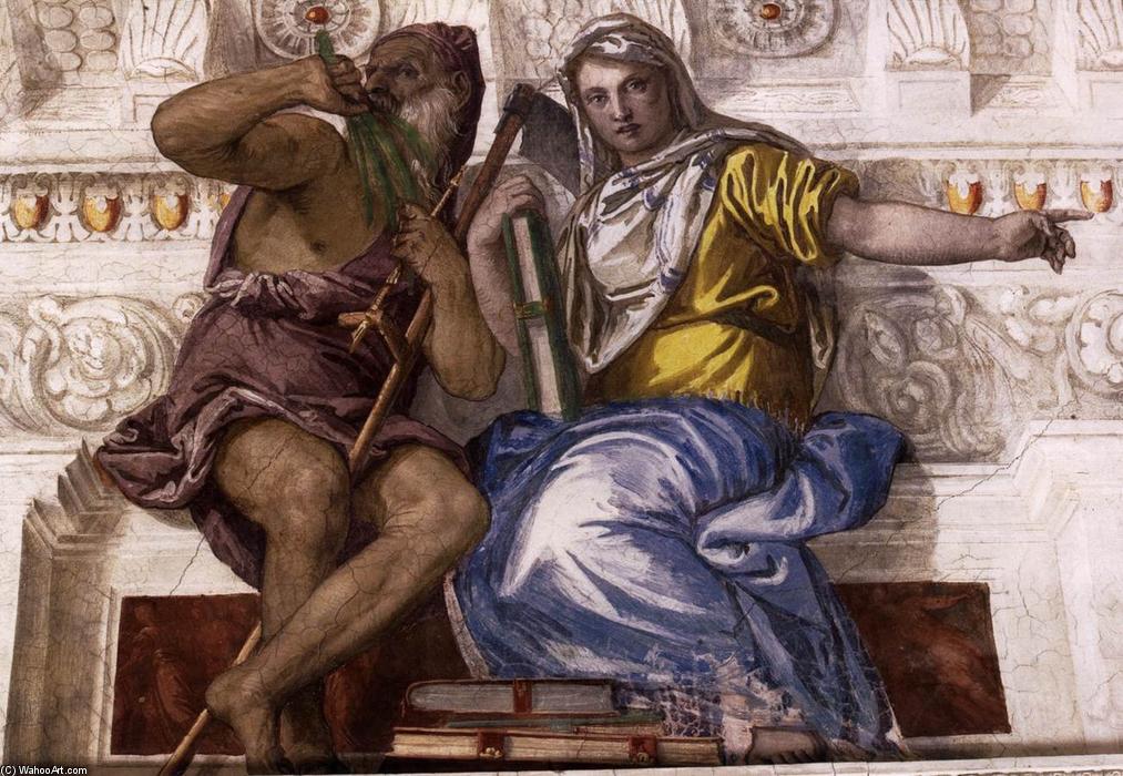 Wikioo.org - The Encyclopedia of Fine Arts - Painting, Artwork by Paolo Veronese - Saturn (Time) and Historia