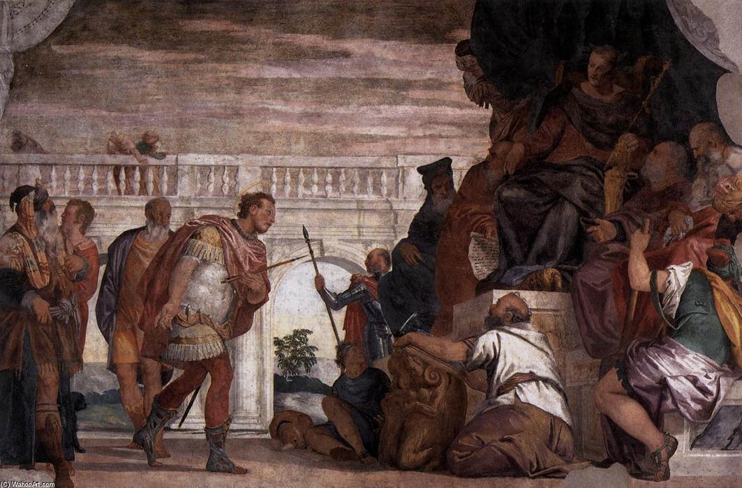 WikiOO.org - אנציקלופדיה לאמנויות יפות - ציור, יצירות אמנות Paolo Veronese - St Sebastian Reproving Diocletian