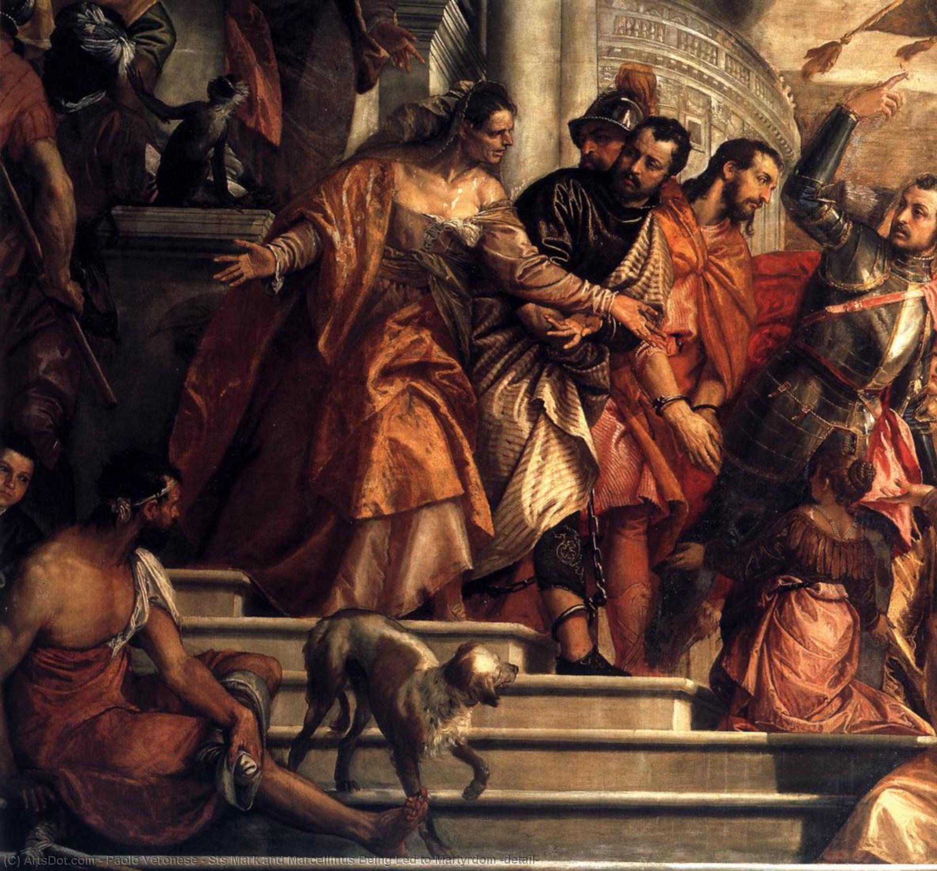 Wikioo.org - Bách khoa toàn thư về mỹ thuật - Vẽ tranh, Tác phẩm nghệ thuật Paolo Veronese - Sts Mark and Marcellinus Being Led to Martyrdom (detail)
