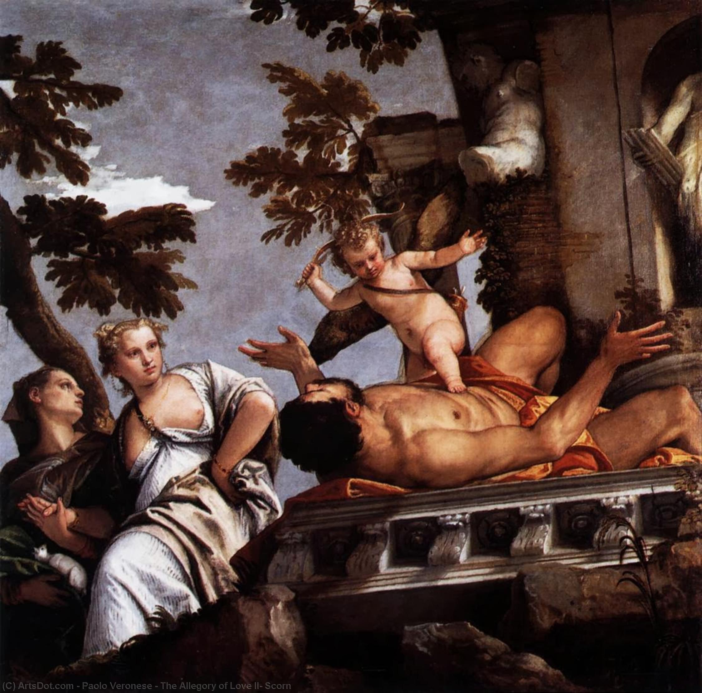 Wikoo.org - موسوعة الفنون الجميلة - اللوحة، العمل الفني Paolo Veronese - The Allegory of Love II: Scorn