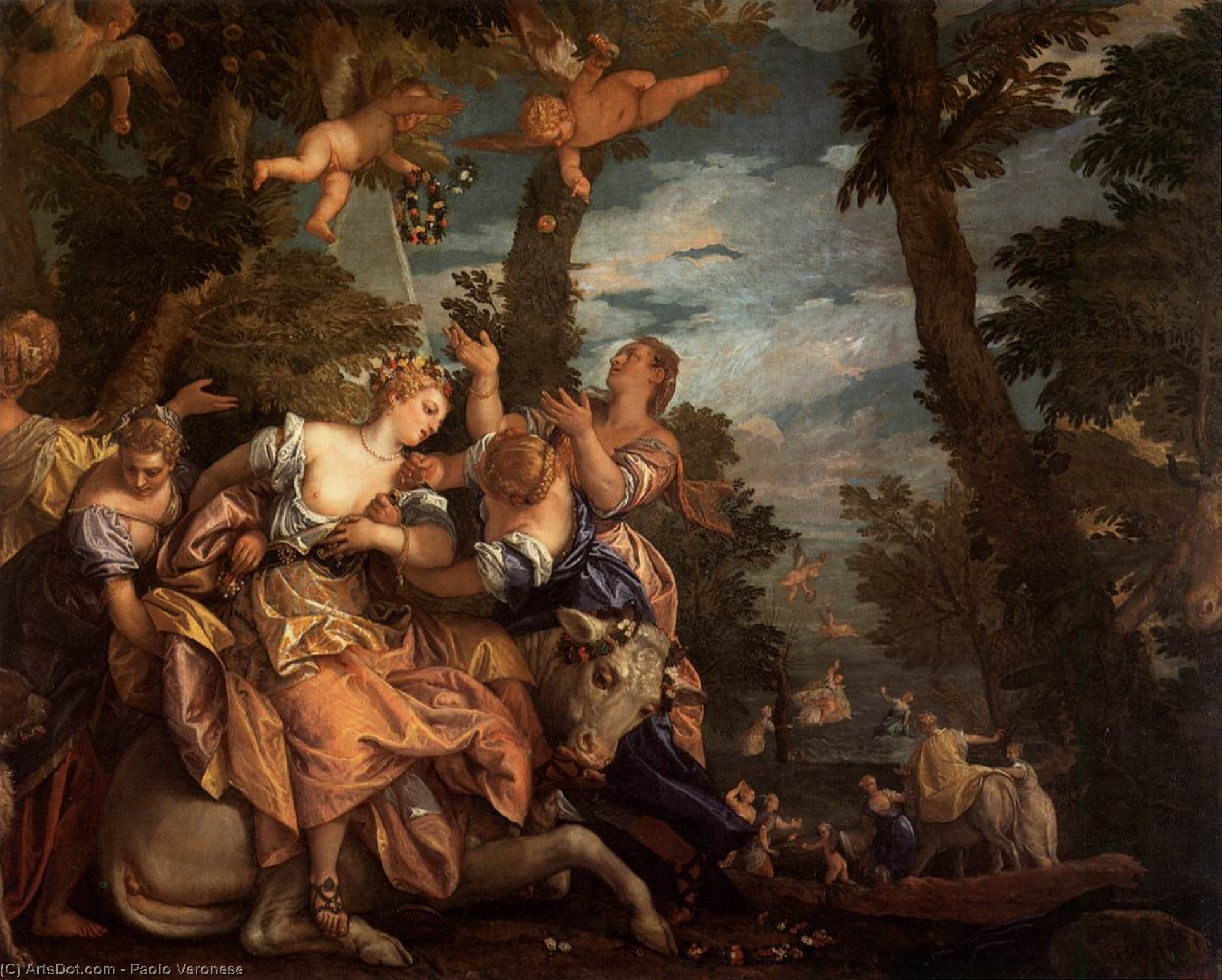 Wikioo.org - The Encyclopedia of Fine Arts - Painting, Artwork by Paolo Veronese - The Rape of Europa