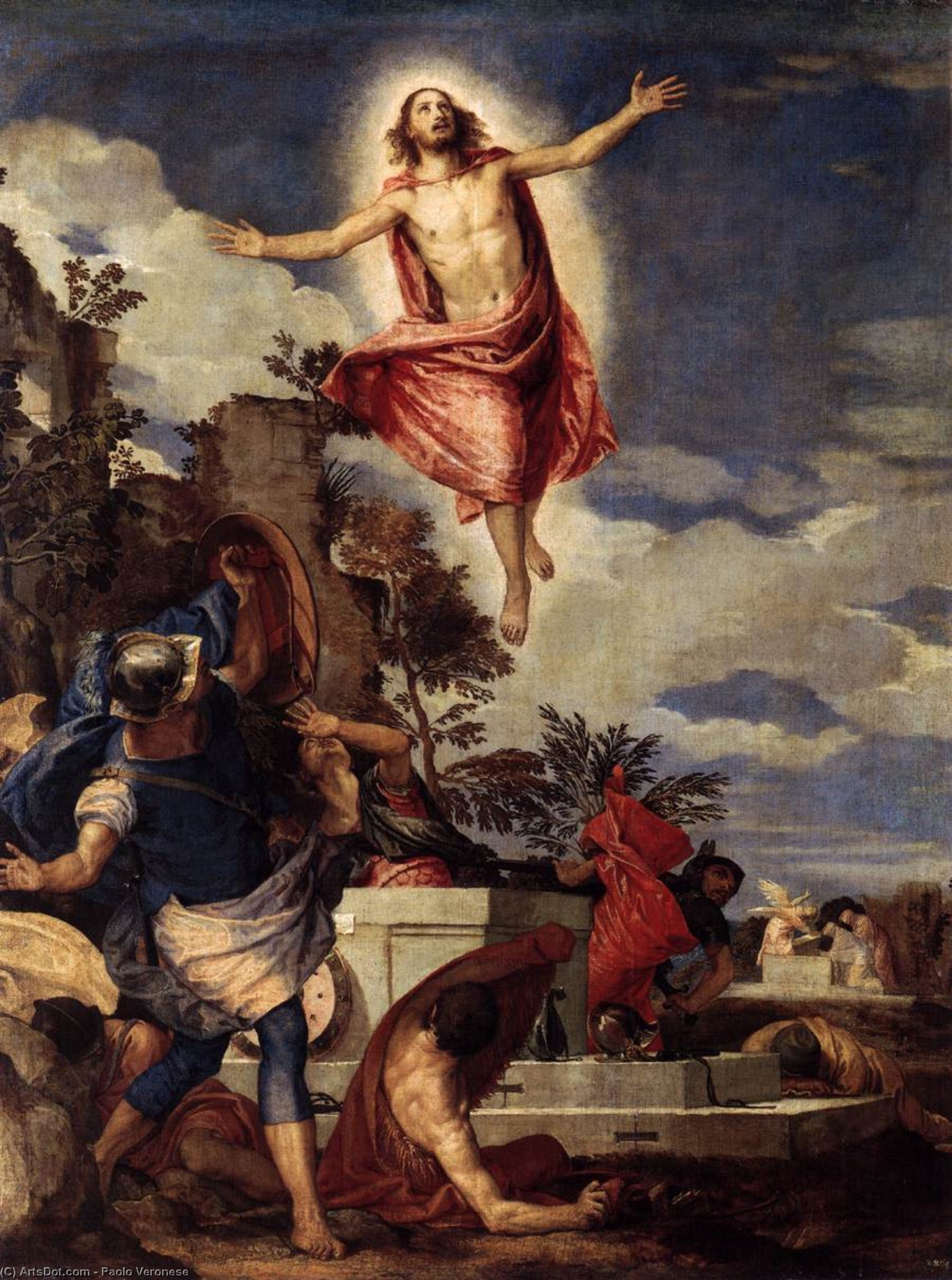 WikiOO.org – 美術百科全書 - 繪畫，作品 Paolo Veronese -  的 耶稣复活 的  基督