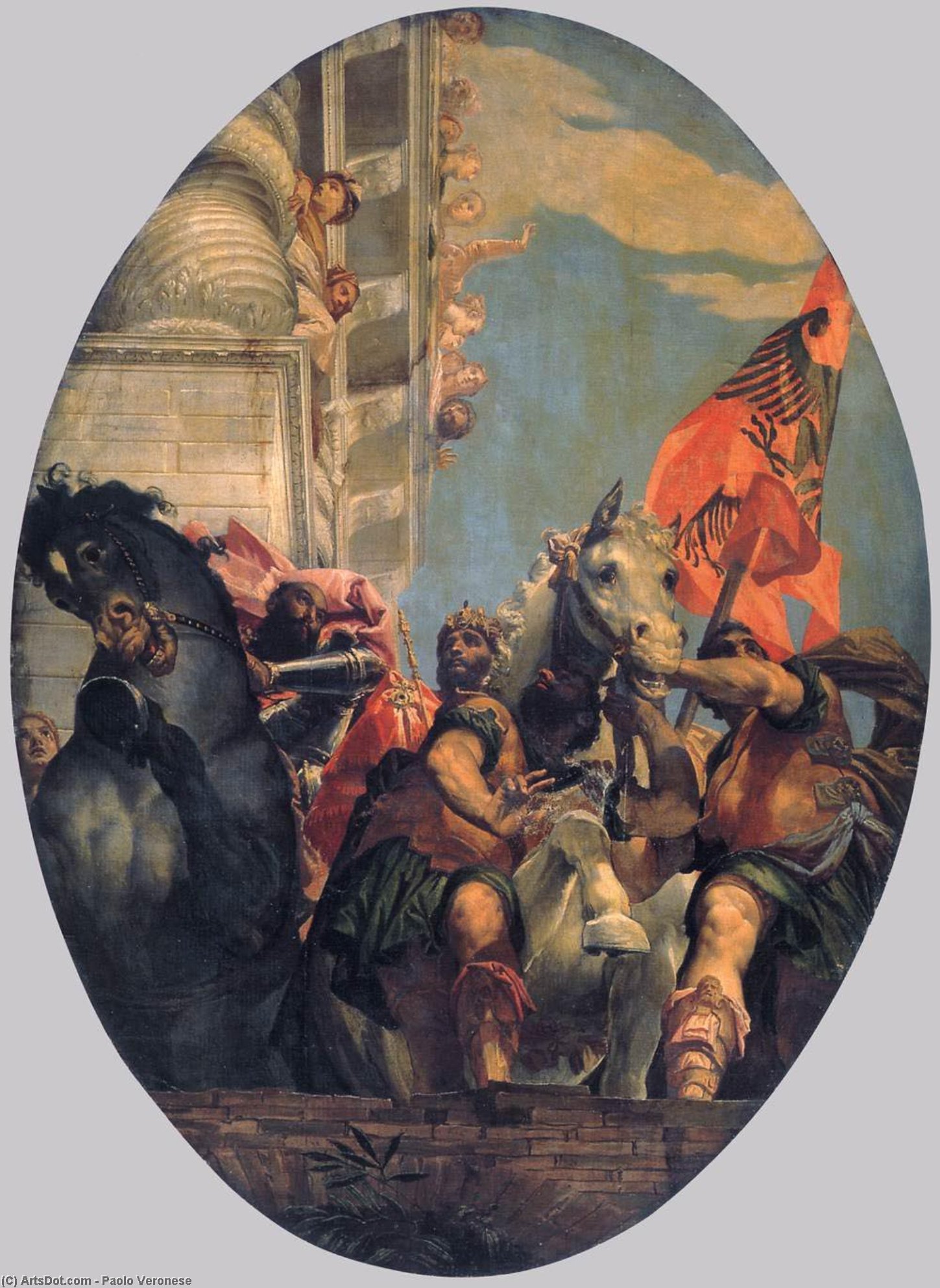 Wikioo.org - The Encyclopedia of Fine Arts - Painting, Artwork by Paolo Veronese - The Triumph of Mordecai