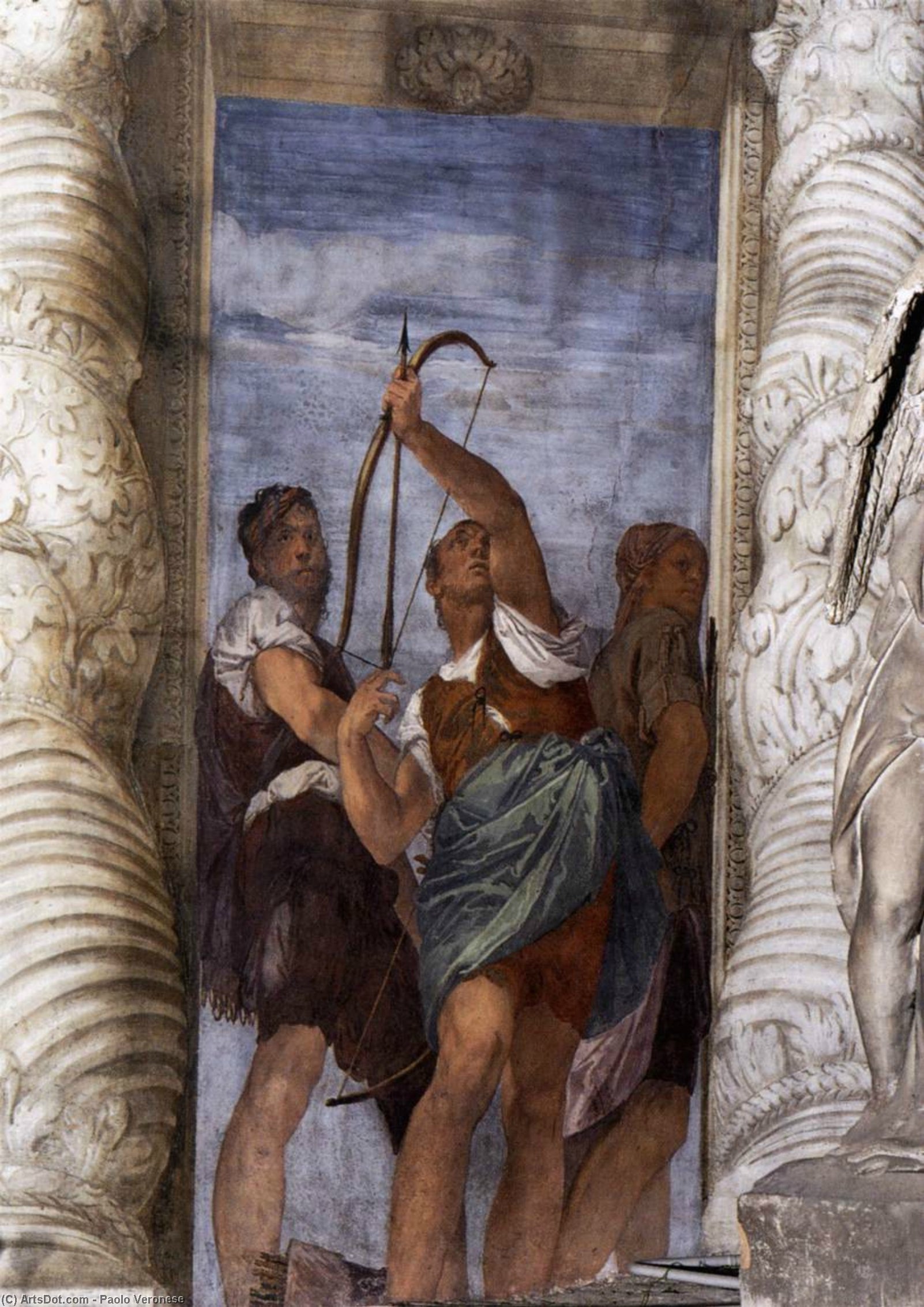 Wikioo.org – La Enciclopedia de las Bellas Artes - Pintura, Obras de arte de Paolo Veronese - tres Arqueros