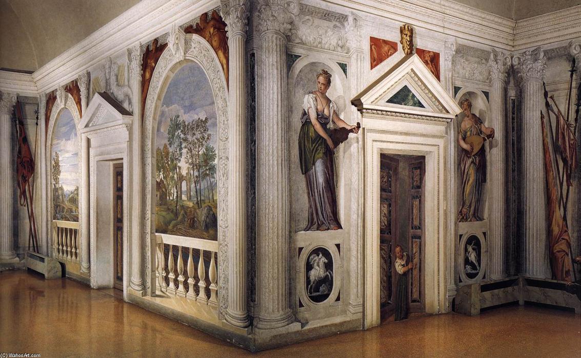 WikiOO.org - Encyclopedia of Fine Arts - Maľba, Artwork Paolo Veronese - View into the Cruciform Sala a Crociera