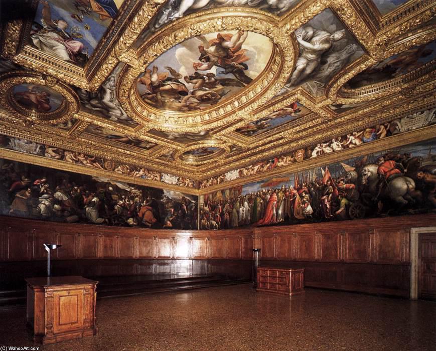 WikiOO.org - 백과 사전 - 회화, 삽화 Paolo Veronese - View of the Sala del Consiglio dei Dieci