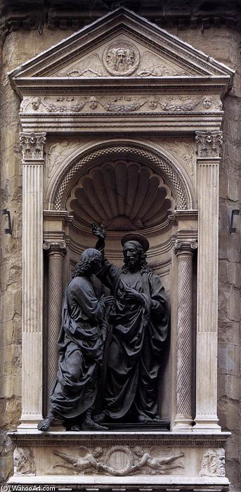 WikiOO.org - Encyclopedia of Fine Arts - Lukisan, Artwork Andrea Del Verrocchio - Christ and Doubting Thomas