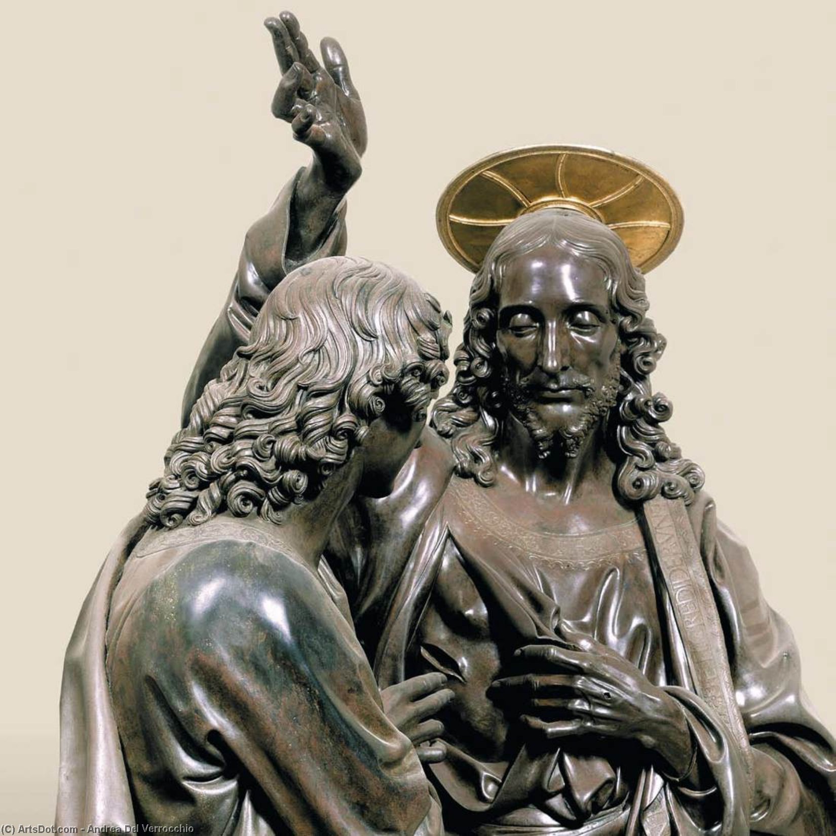 WikiOO.org - Encyclopedia of Fine Arts - Lukisan, Artwork Andrea Del Verrocchio - Christ and Doubting Thomas (detail)