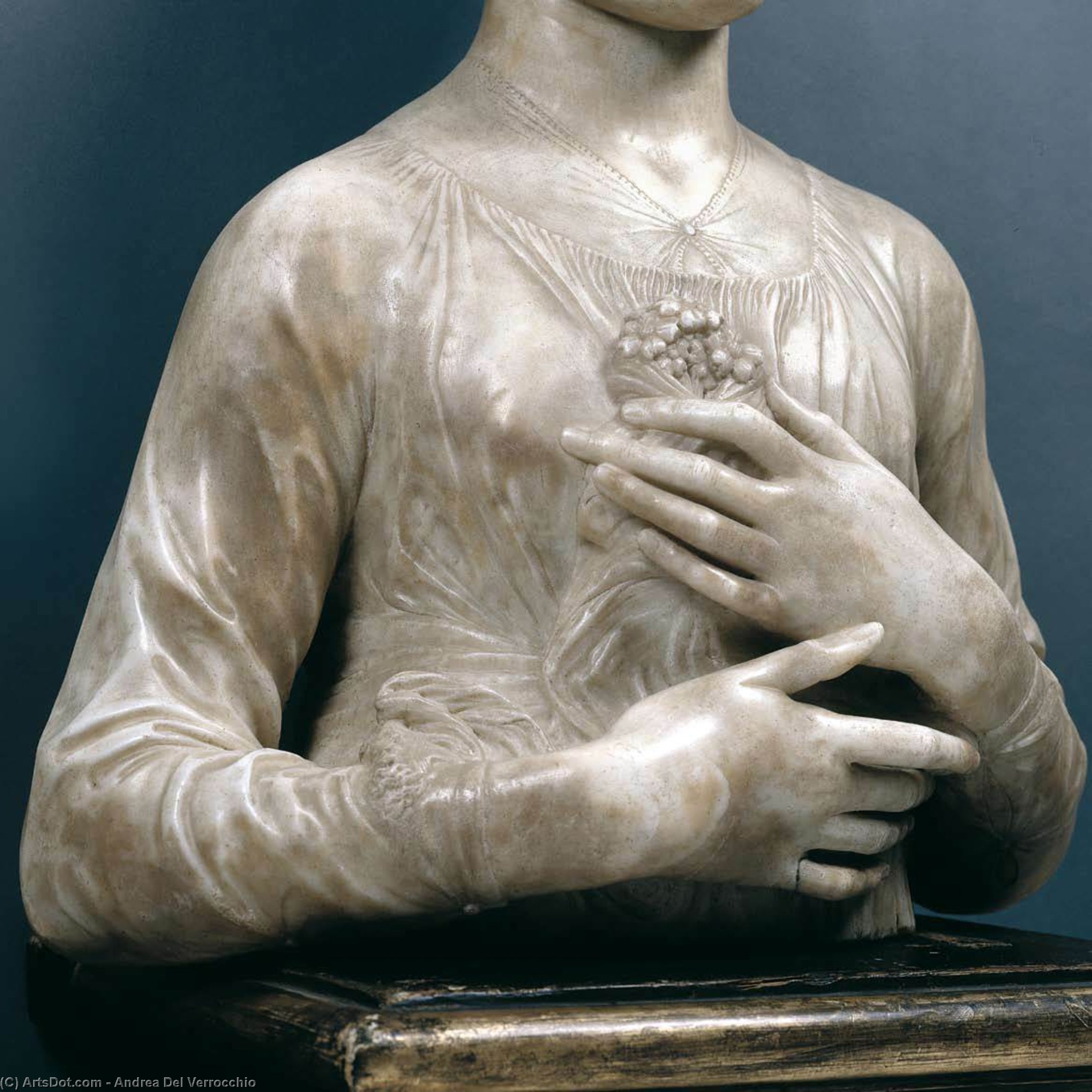 WikiOO.org - Enciklopedija likovnih umjetnosti - Slikarstvo, umjetnička djela Andrea Del Verrocchio - Portrait of a Woman (detail)