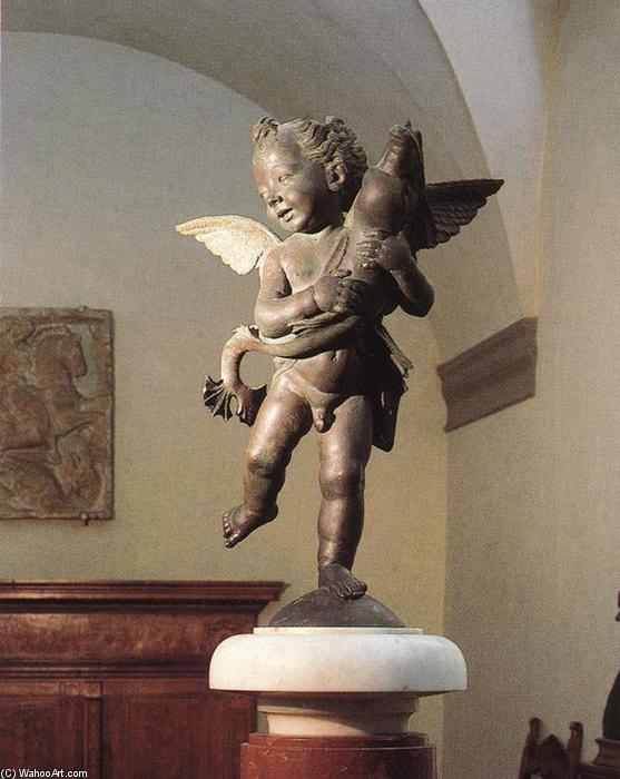 Wikioo.org - The Encyclopedia of Fine Arts - Painting, Artwork by Andrea Del Verrocchio - Putto with Dolphin