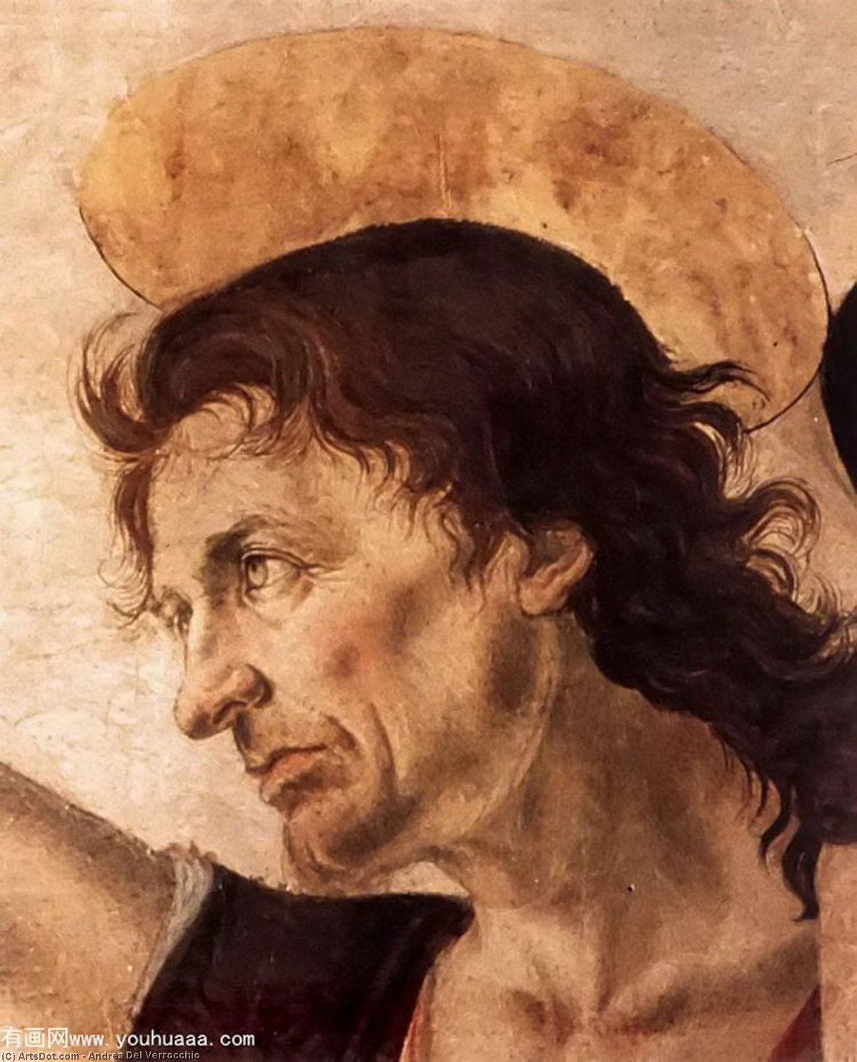 WikiOO.org - אנציקלופדיה לאמנויות יפות - ציור, יצירות אמנות Andrea Del Verrocchio - The Baptism of Christ (detail)