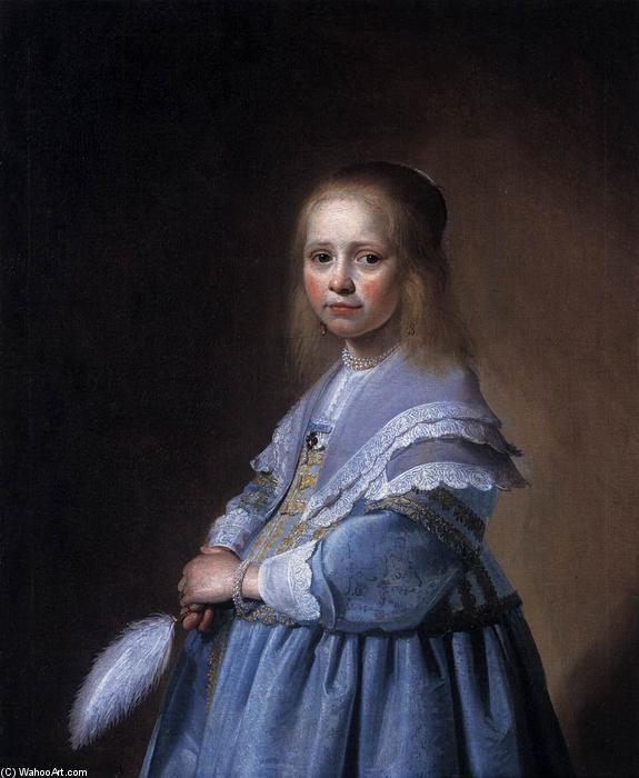 Wikioo.org - The Encyclopedia of Fine Arts - Painting, Artwork by Jan Cornelisz Verspronck - Girl in a Blue Dress