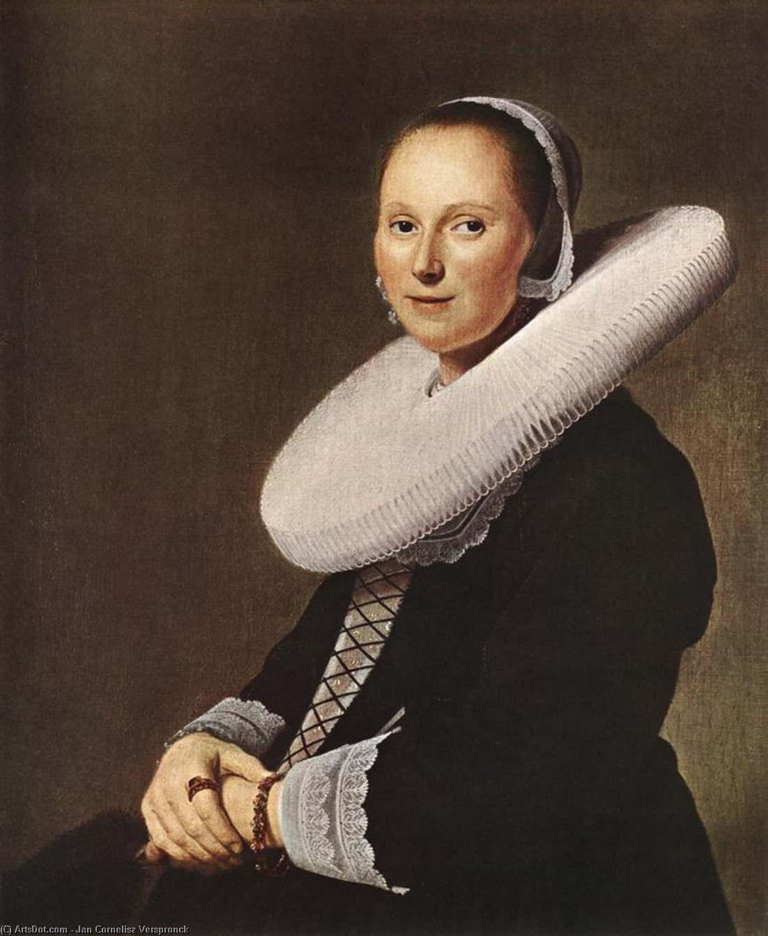 Wikioo.org - The Encyclopedia of Fine Arts - Painting, Artwork by Jan Cornelisz Verspronck - Portrait of a Woman