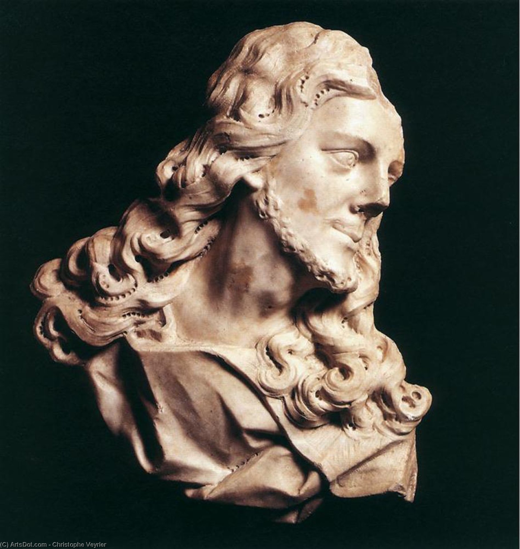 Wikioo.org - The Encyclopedia of Fine Arts - Painting, Artwork by Christophe Veyrier - Bust of Christ