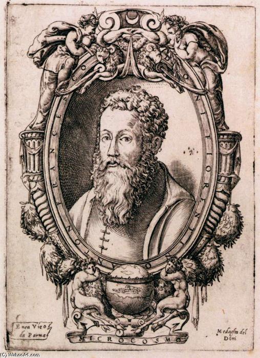 WikiOO.org - Encyclopedia of Fine Arts - Lukisan, Artwork Enea Vico - Portrait of Anton Francesco Doni