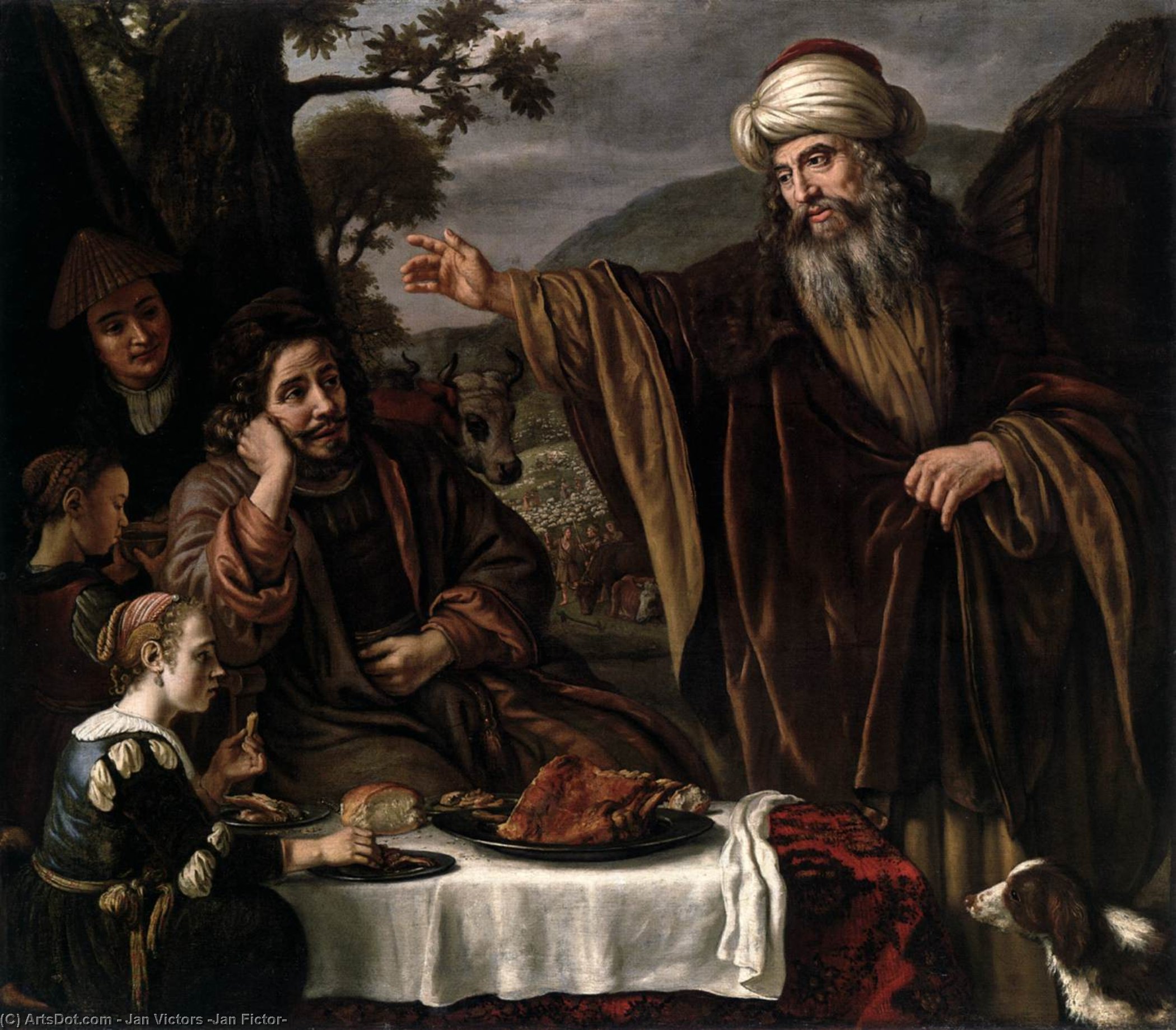 WikiOO.org - Encyclopedia of Fine Arts - Maleri, Artwork Jan Victors (Jan Fictor) - Abraham's Parting from the Family of Lot