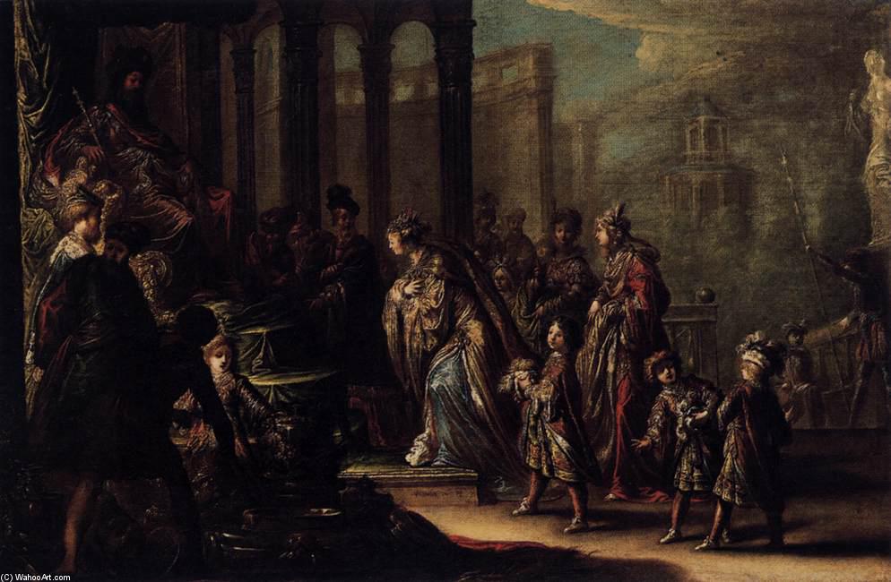 Wikioo.org - The Encyclopedia of Fine Arts - Painting, Artwork by Claude Vignon - Esther before Ahasuerus