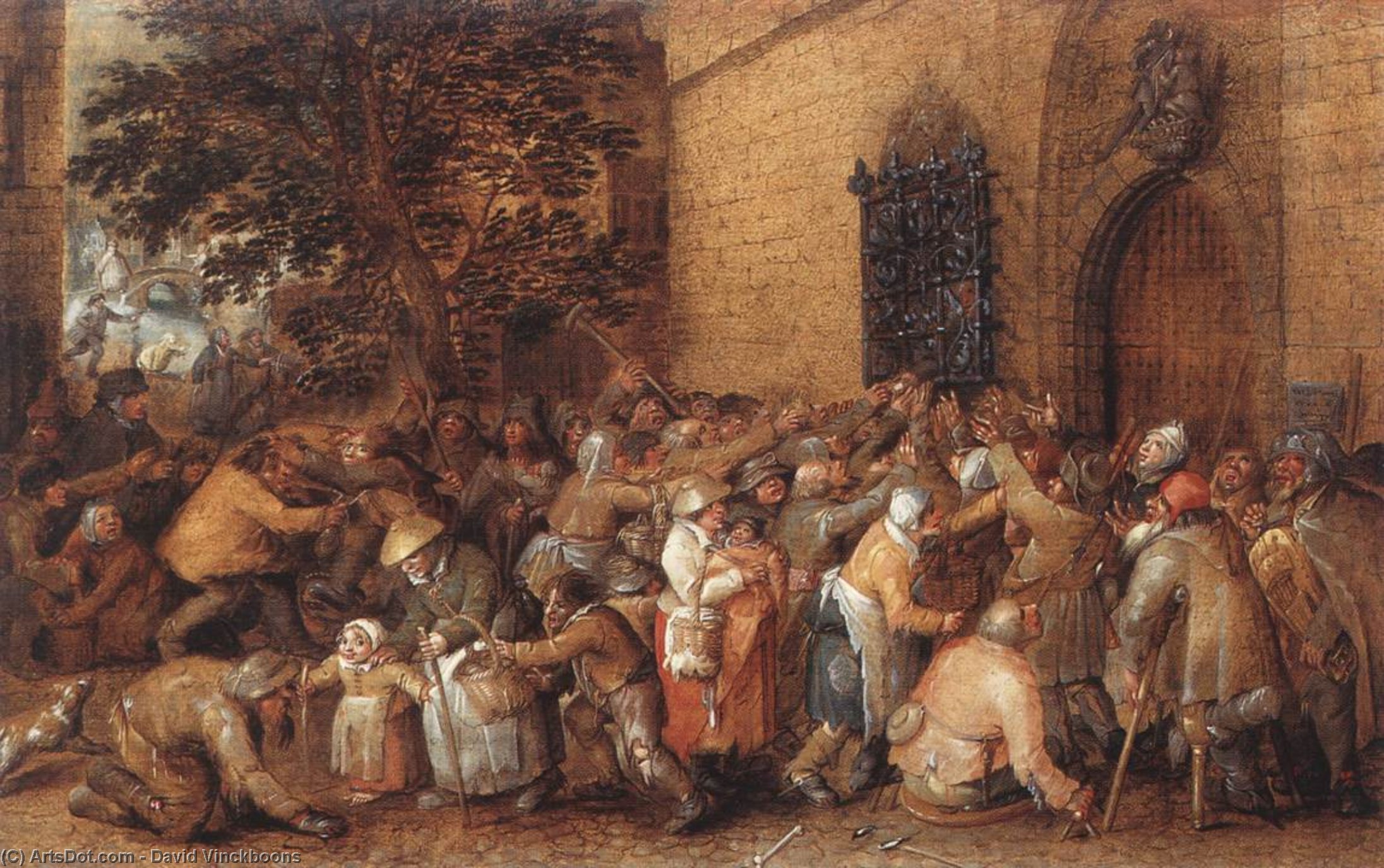 Wikioo.org - The Encyclopedia of Fine Arts - Painting, Artwork by David Vinckboons - Distribution of Loaves to the Poor