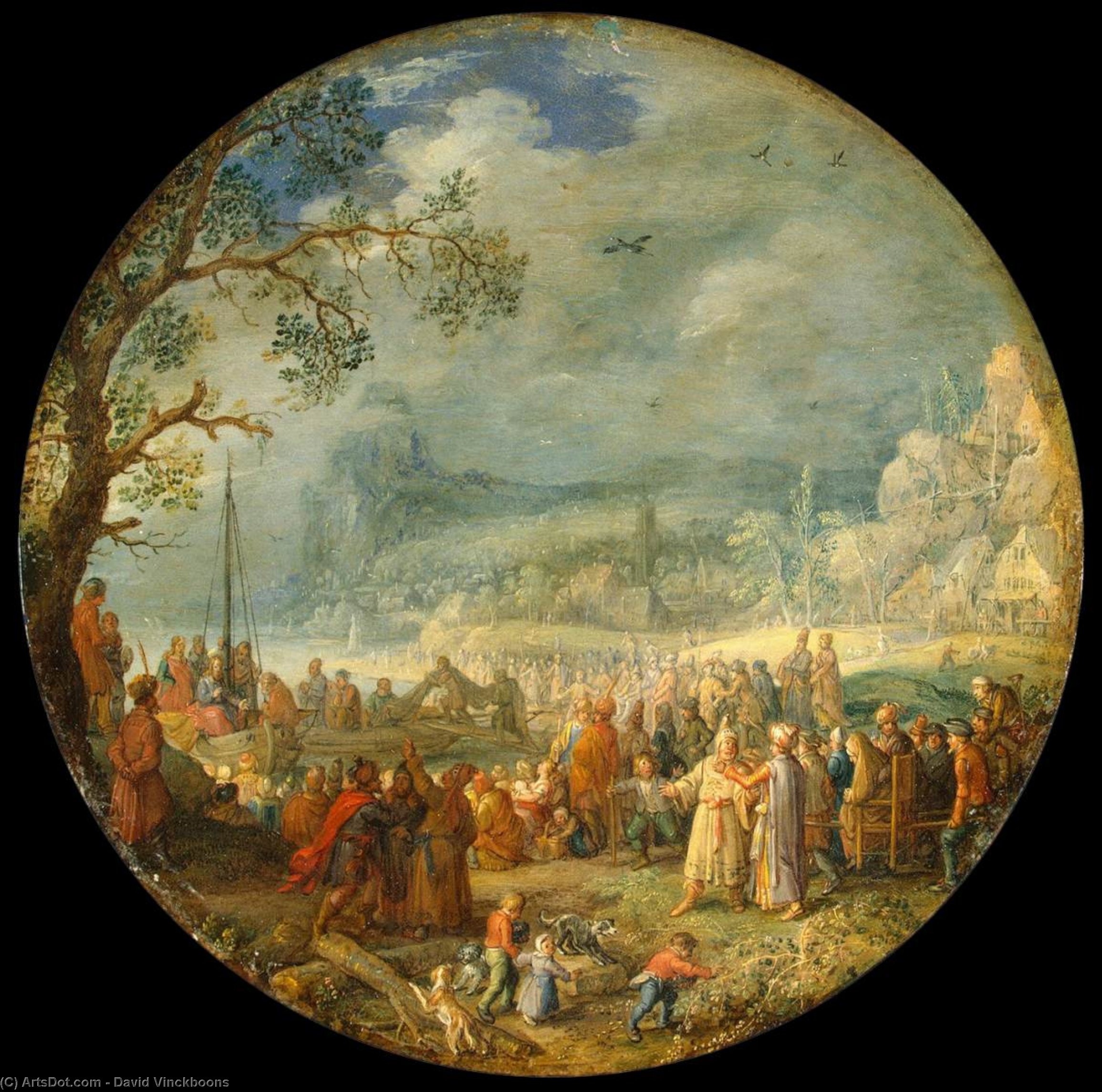 Wikioo.org - The Encyclopedia of Fine Arts - Painting, Artwork by David Vinckboons - Sermon of Christ at the Lake Genezareth